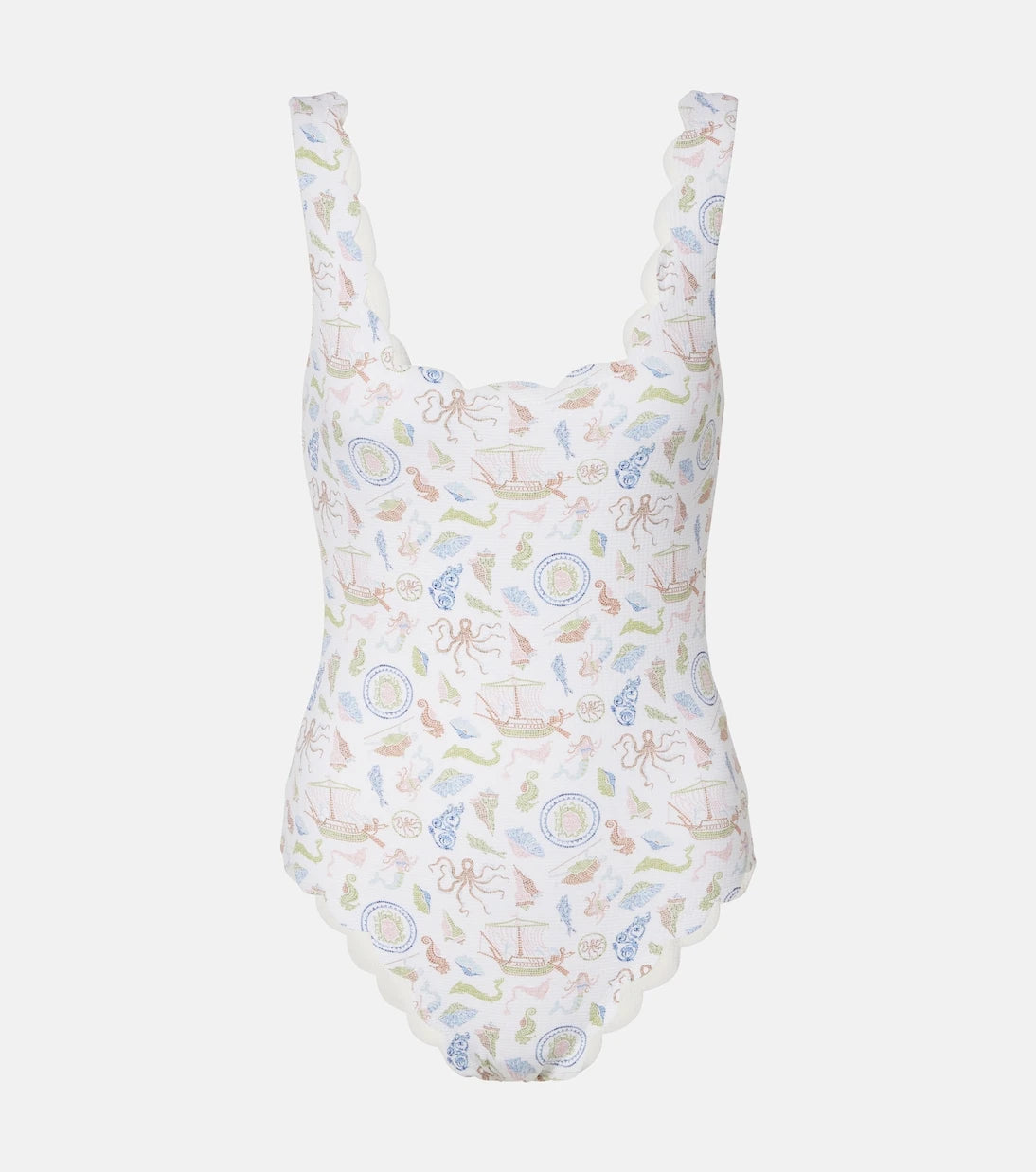 Marysia - Palm Springs printed scalloped swimsuit