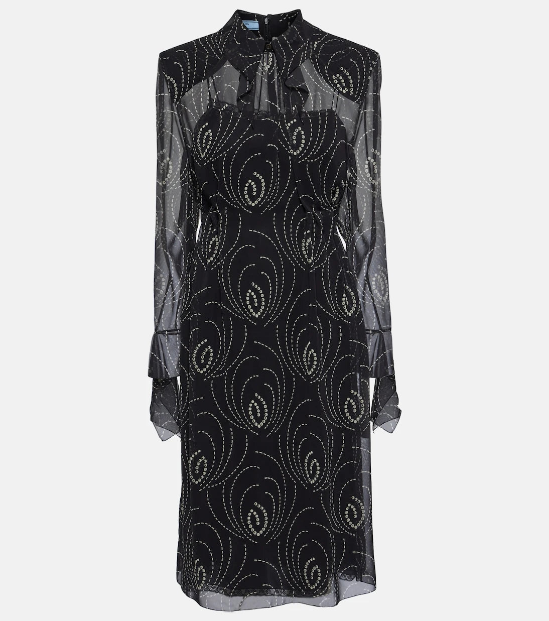 Prada - Printed georgette midi dress