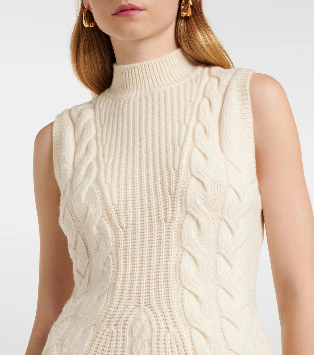 Staud - Charade cable-knit wool-blend minidress