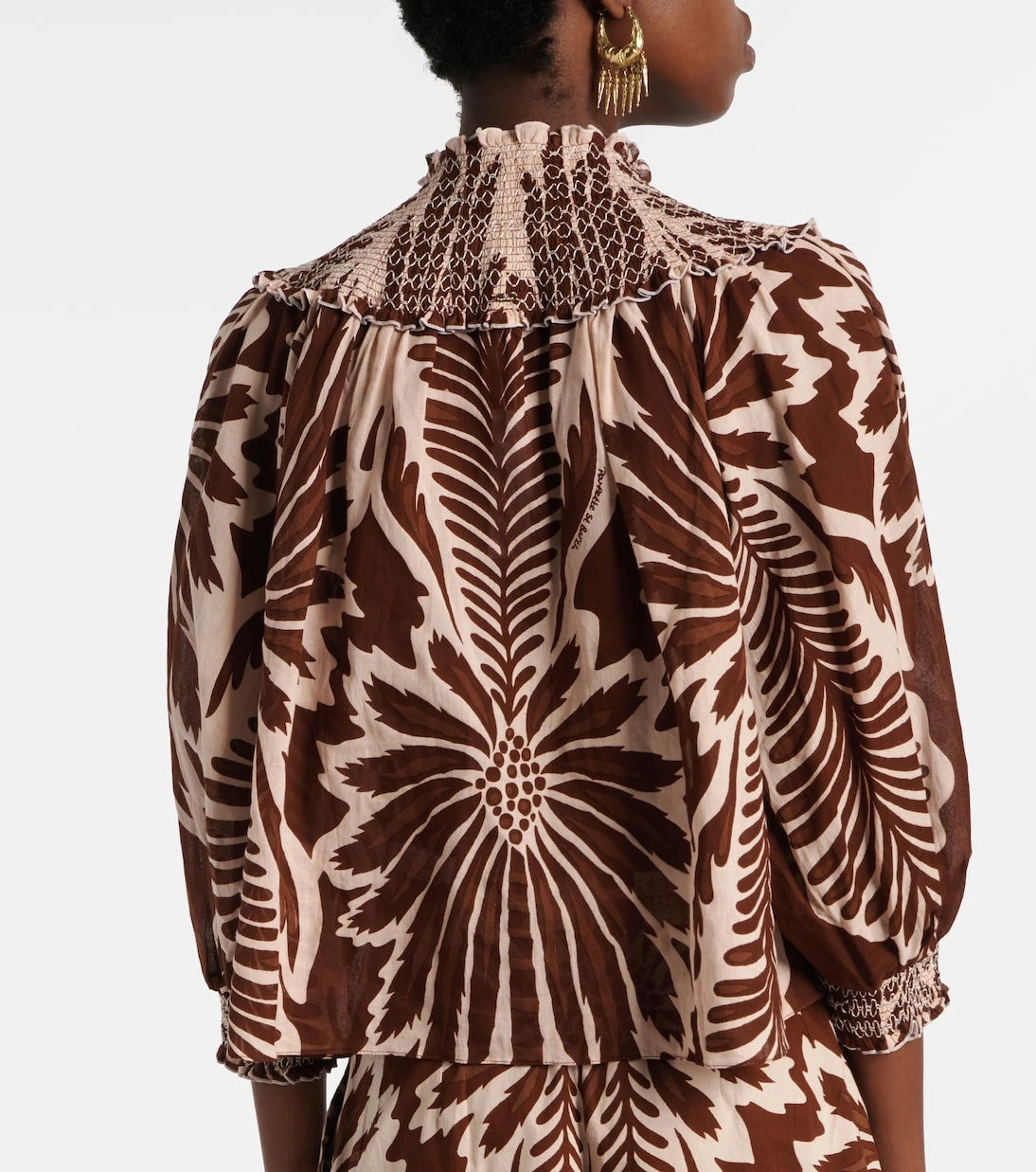 Poupette St Barth - Ysee printed smocked cotton blouse