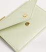 Green Leather Zip-Up Card Holder