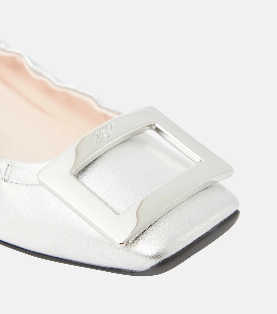 Roger Vivier - Viv' Pockette metallic leather ballet flats