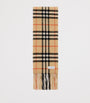 Burberry Beige Cashmere Narrow Check Scarf