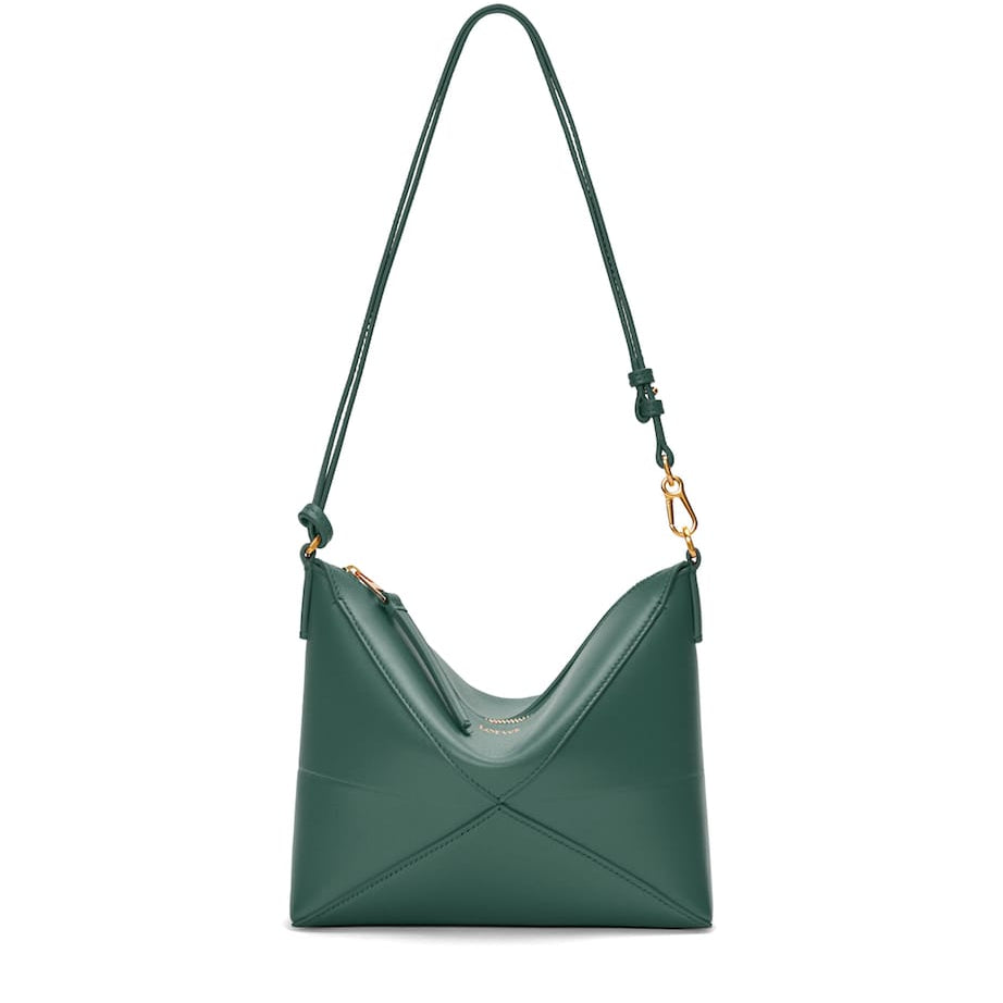 LOEWE Green Leather Puzzle Pouch Bag