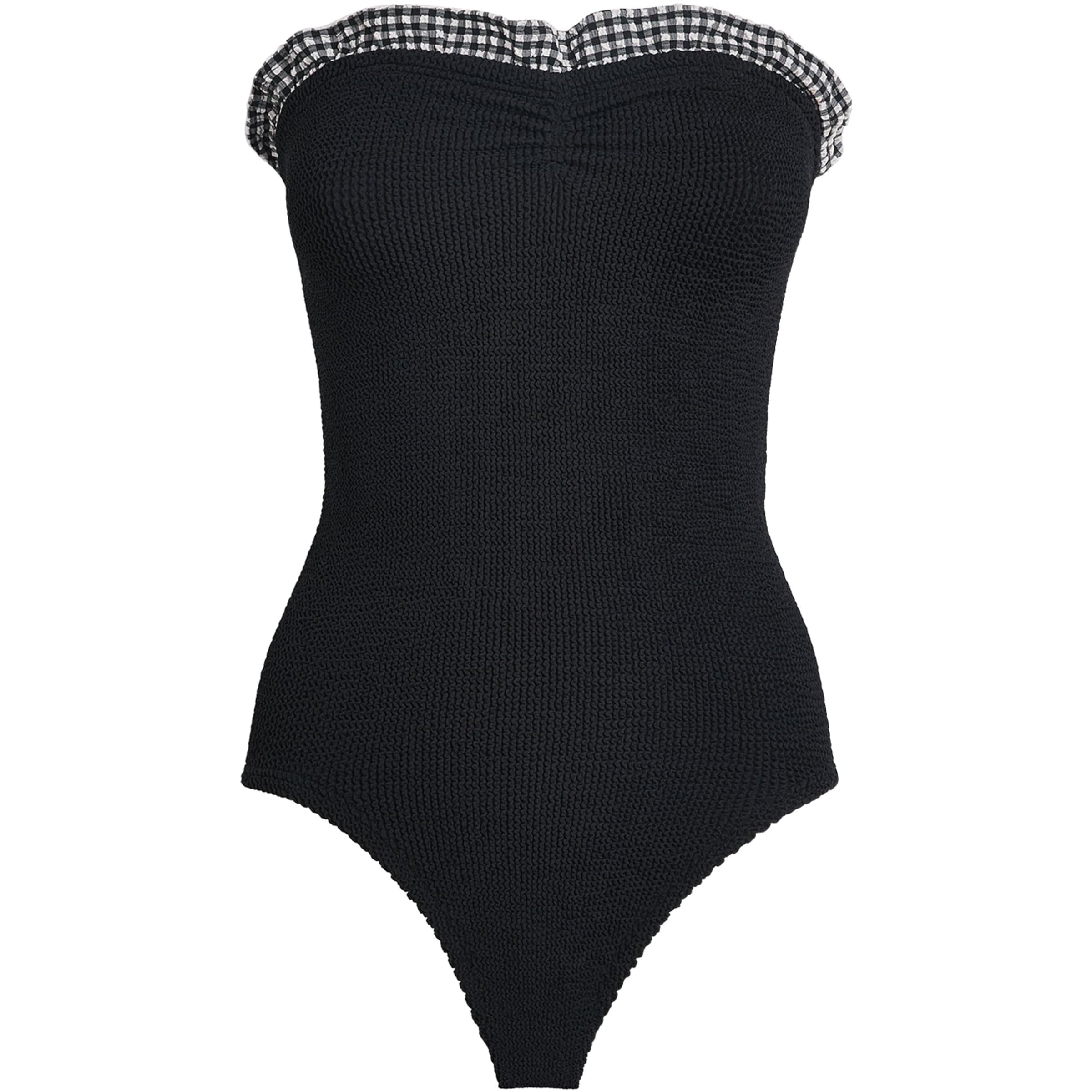 Hunza G Black Gingham-Ruffle Dolly Swimsuit
