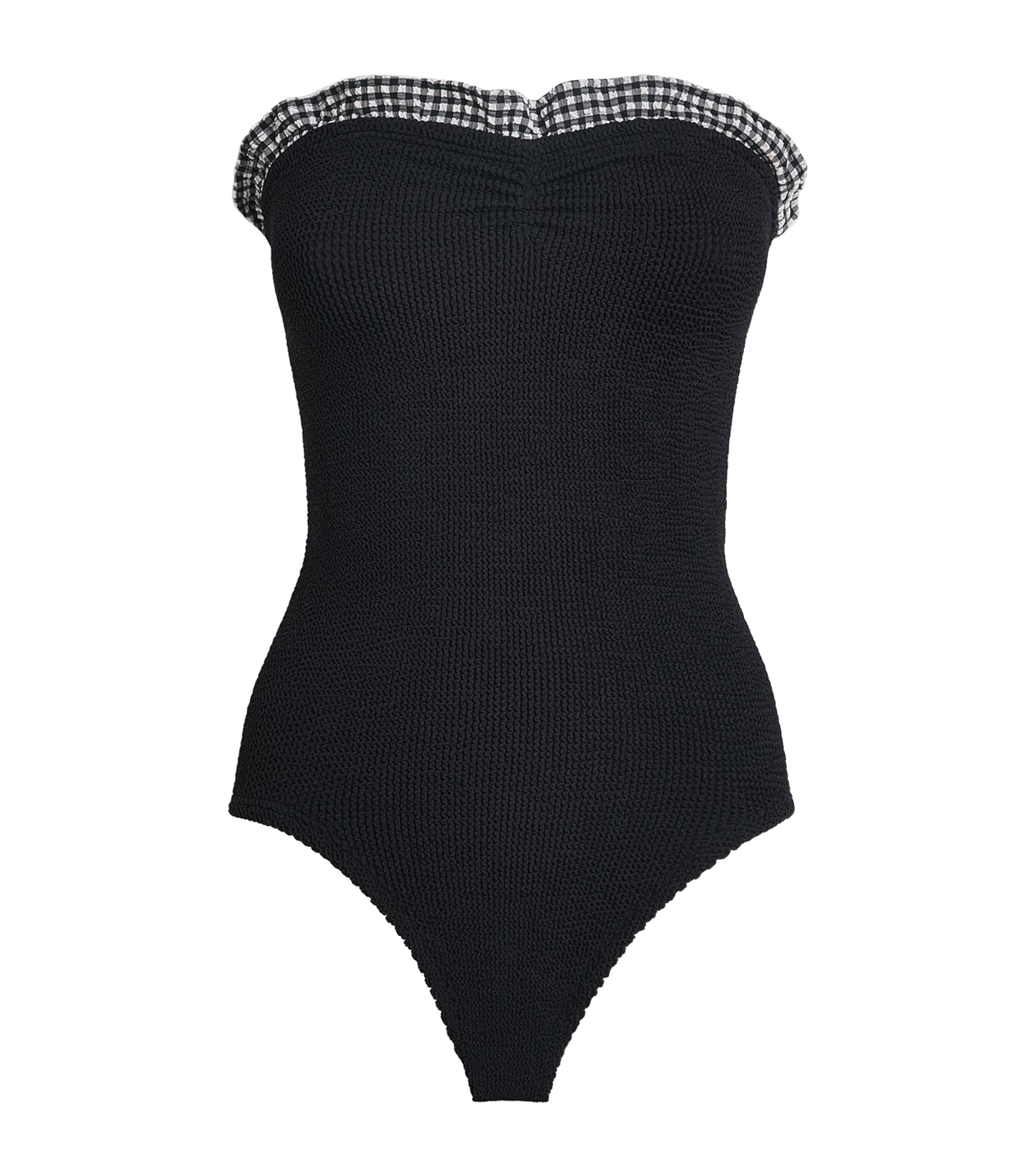 Hunza G Black Gingham-Ruffle Dolly Swimsuit