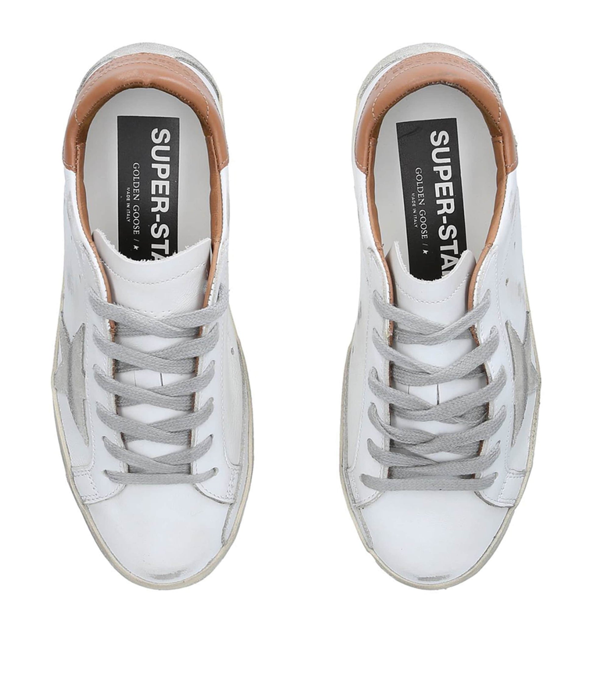 Golden Goose White Leather-Suede Super-Star Sneakers