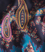 Multi Silk Paisley Print Short Robe