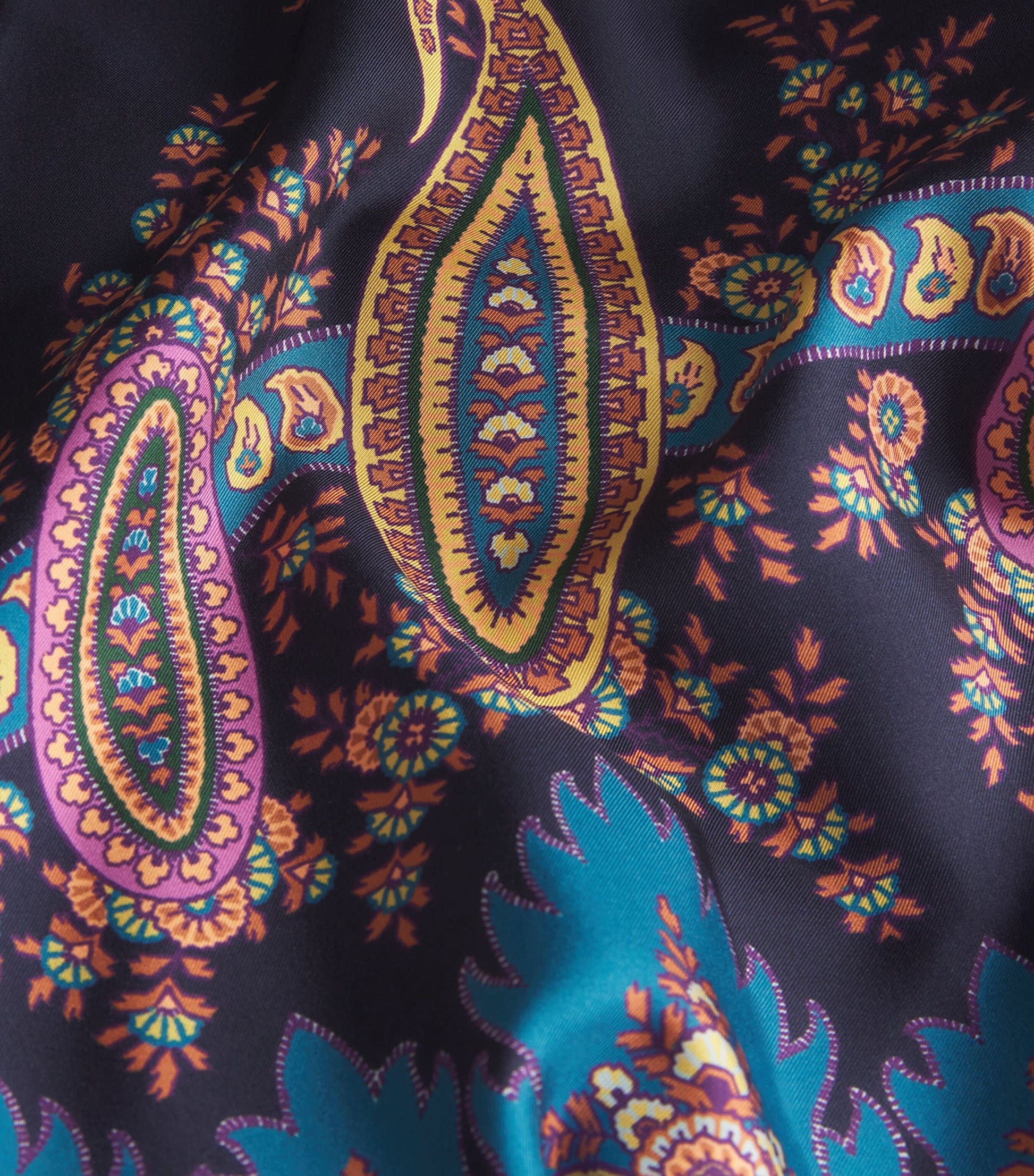 Etro Multi Silk Paisley Print Short Robe