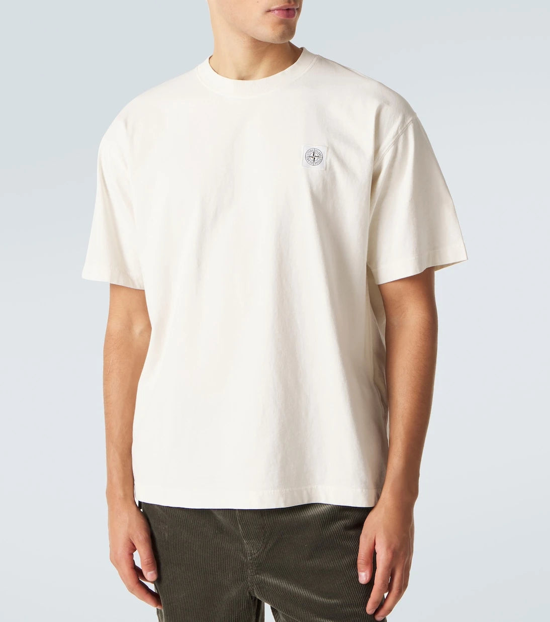Stone Island - تي شيرت قطني بشعار البوصلة