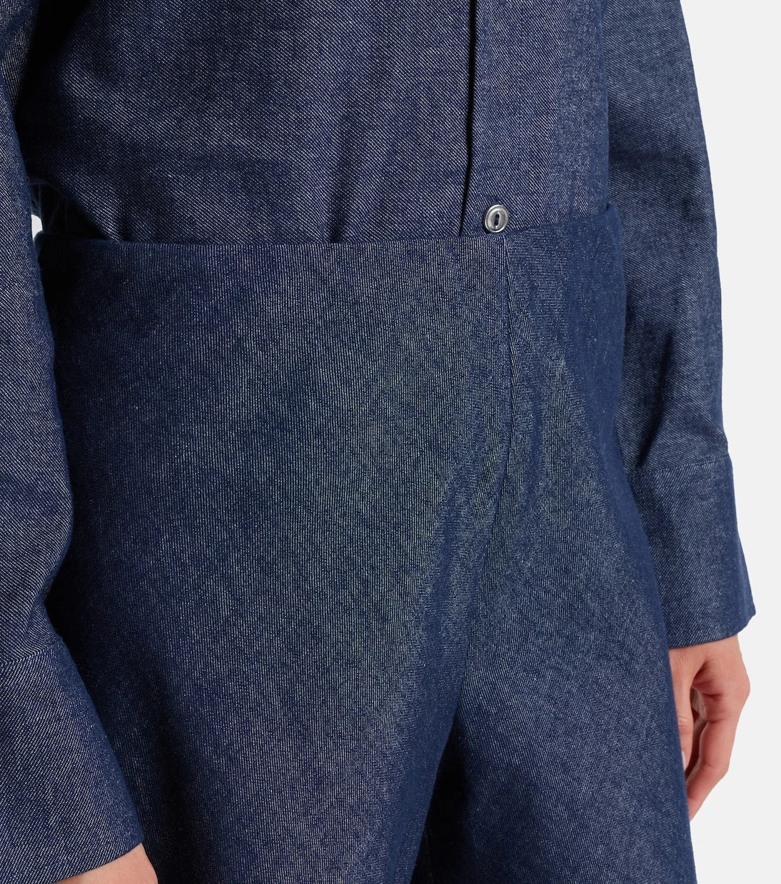 Vince - Colette cotton and linen chambray wide-leg pants