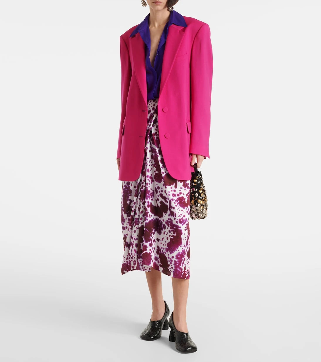 Dries Van Noten - Gathered midi skirt
