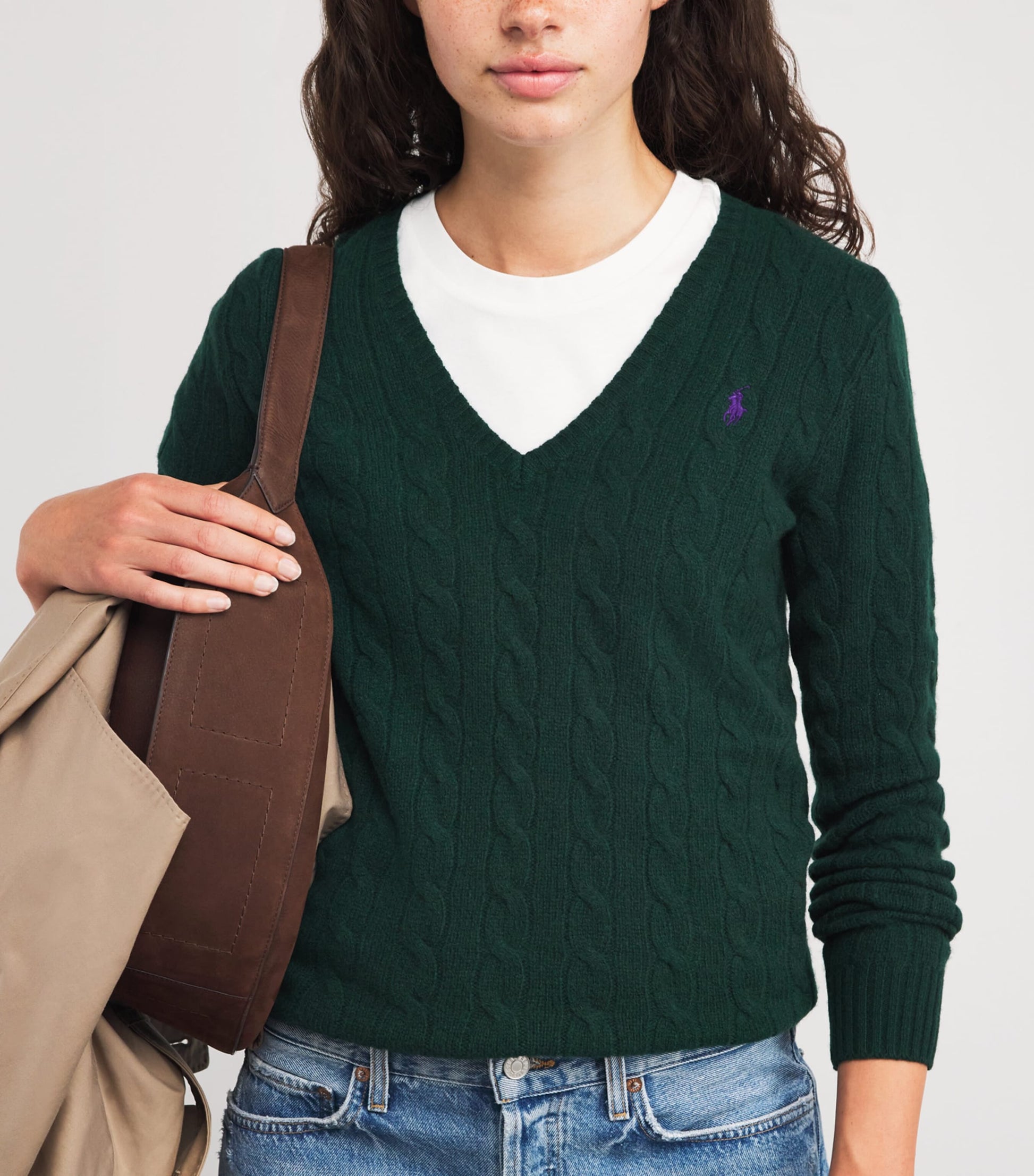 Polo Ralph Lauren Green Wool-Cashmere Kimberly Sweater