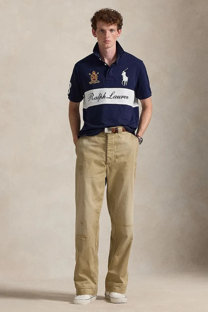 Памучна тениска с яка Polo Ralph Lauren