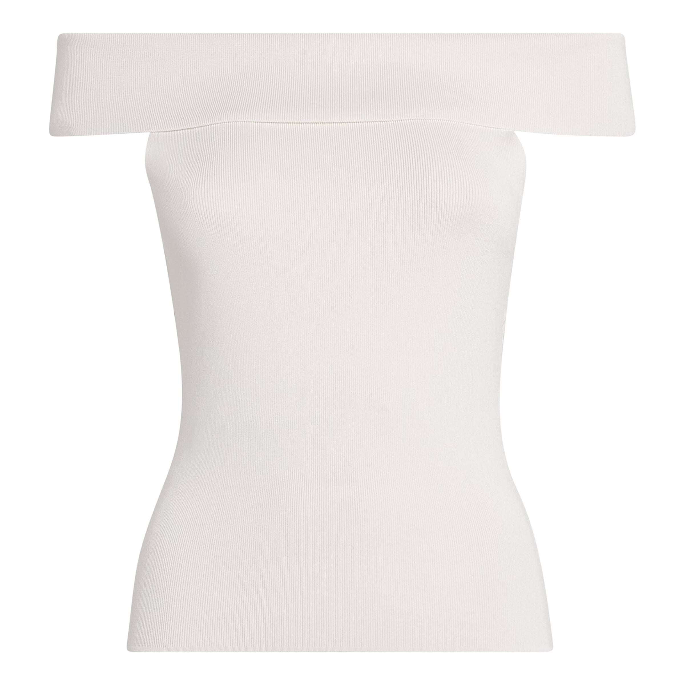 Maje White Knitted Off-The-Shoulder Top