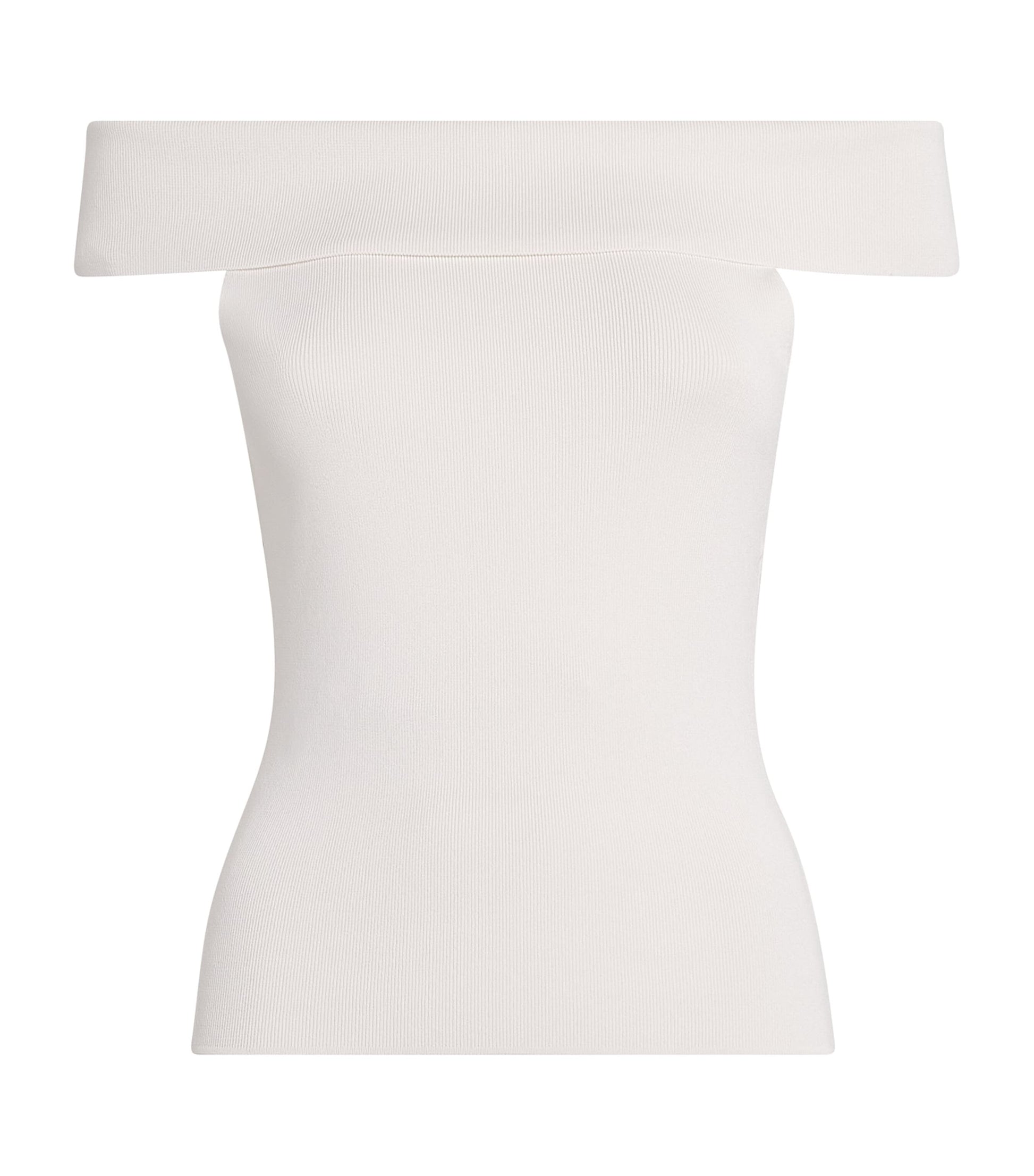 Maje White Knitted Off-The-Shoulder Top