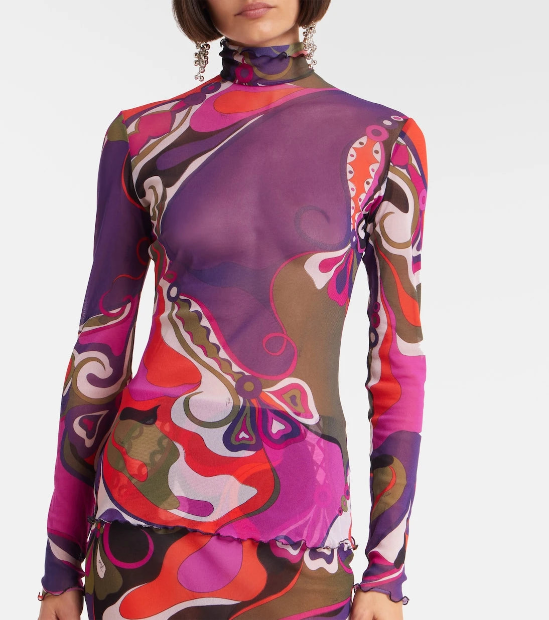 Pucci - Orchidee tulle top