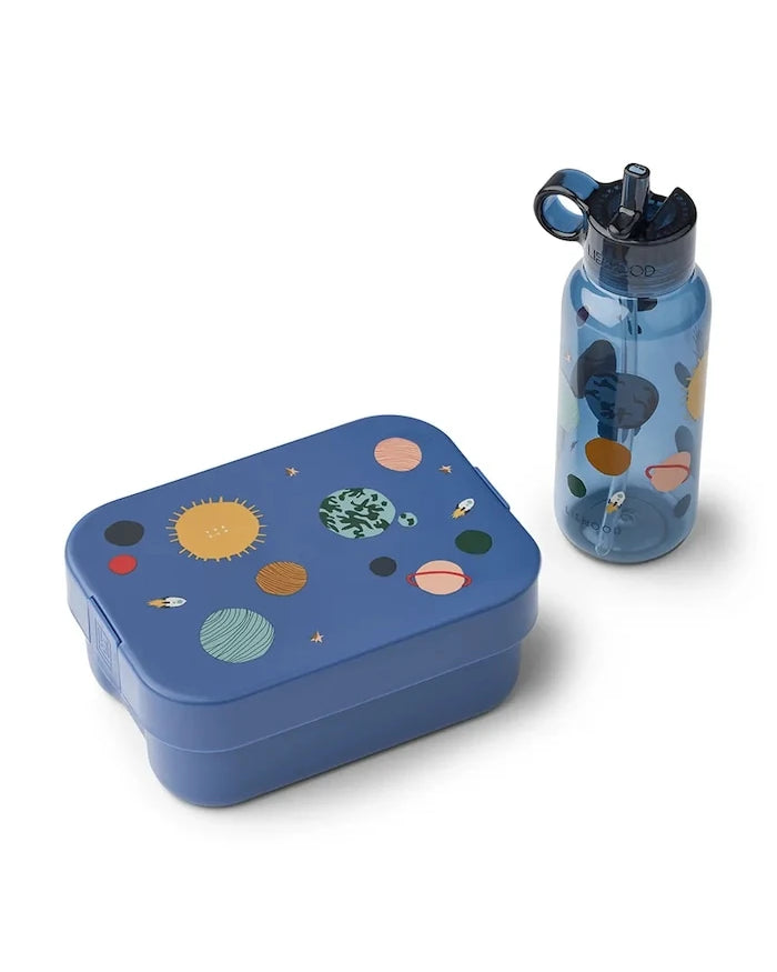 Çocuklar için öğle yemeği kutusu ve şişe Liewood Chelsey Printed Lunchbox Set