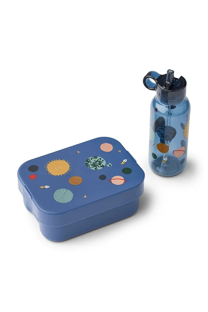 Çocuklar için öğle yemeği kutusu ve şişe Liewood Chelsey Printed Lunchbox Set