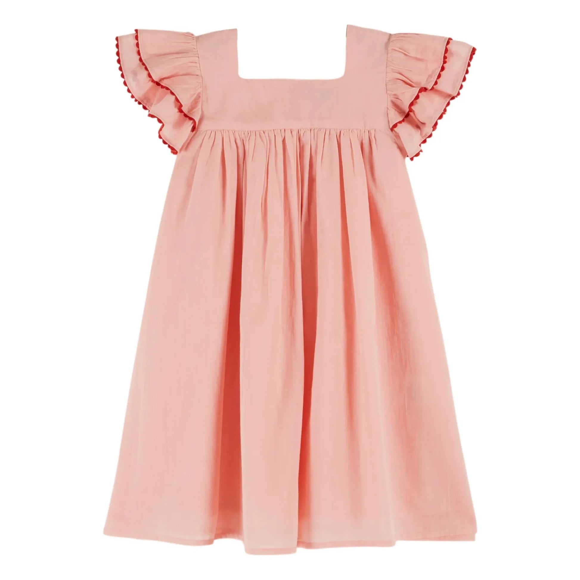 Emile et Ida - Voile Ruffle Dress | Pale Pink