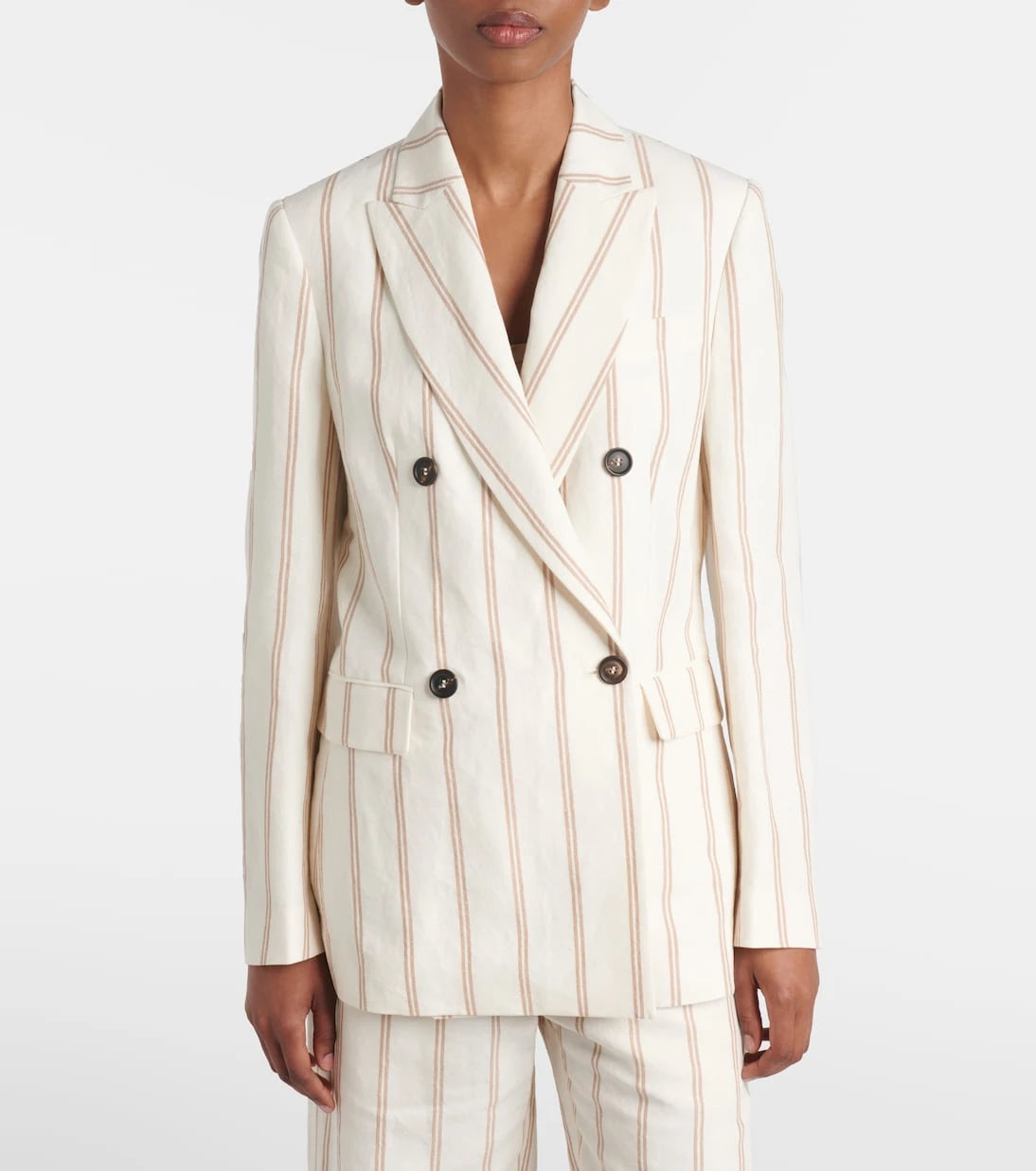 Brunello Cucinelli - Striped linen and cotton blazer