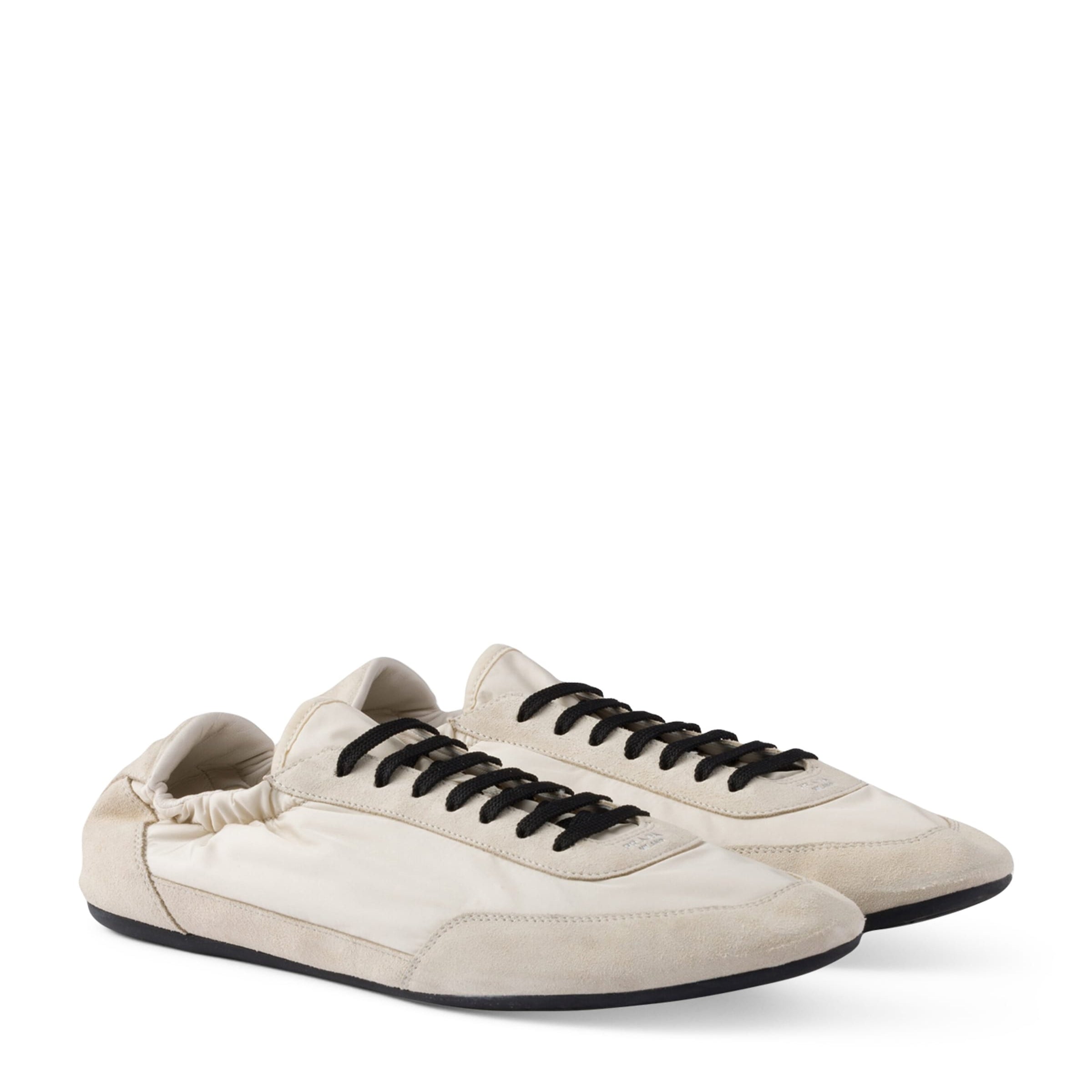 Prada Neutral Re-Nylon-Faux Suede Slip-On Sneakers