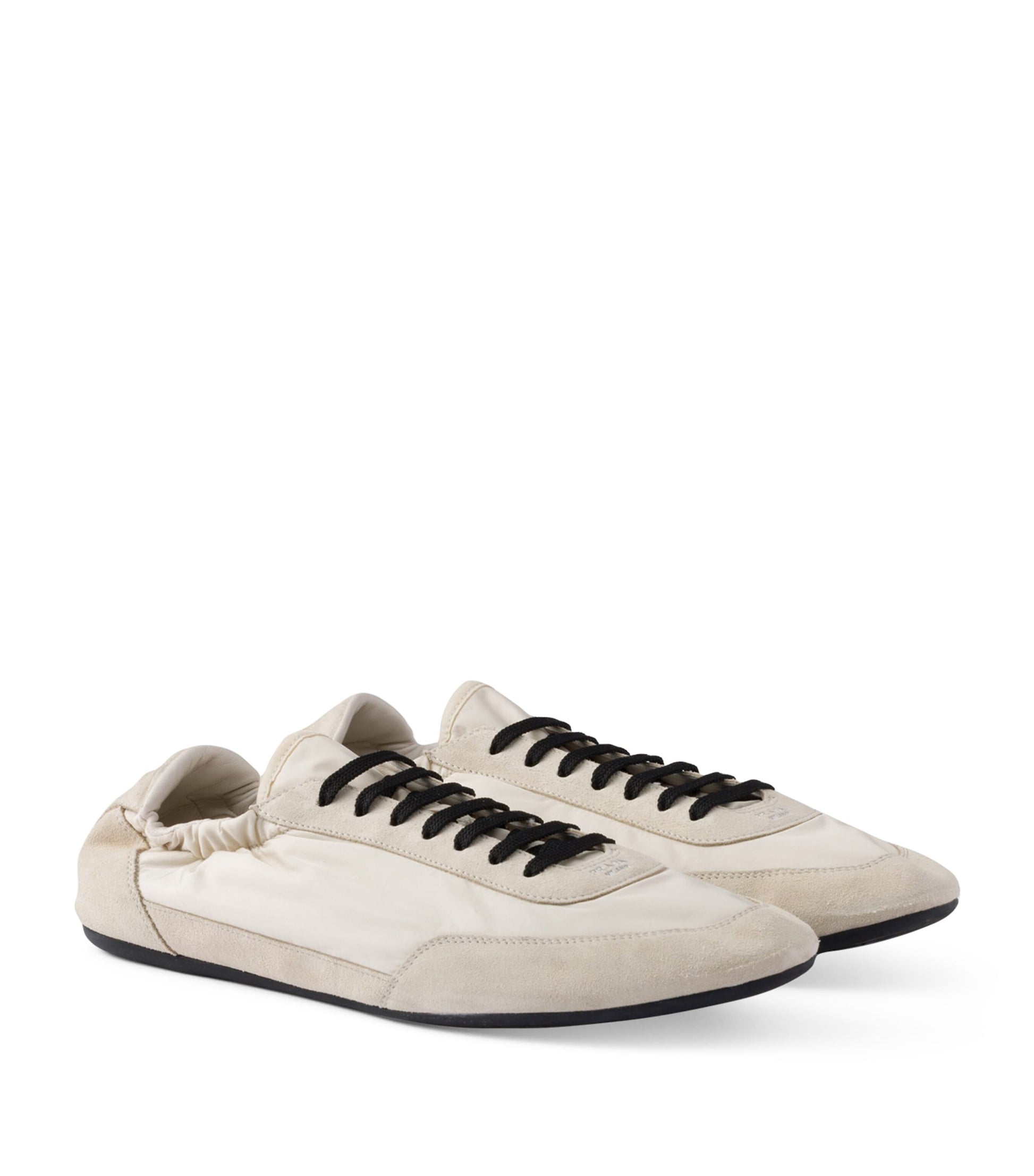 Prada Neutral Re-Nylon-Faux Suede Slip-On Sneakers