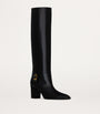 Saint Laurent Black Leather Knee-High Boots 75