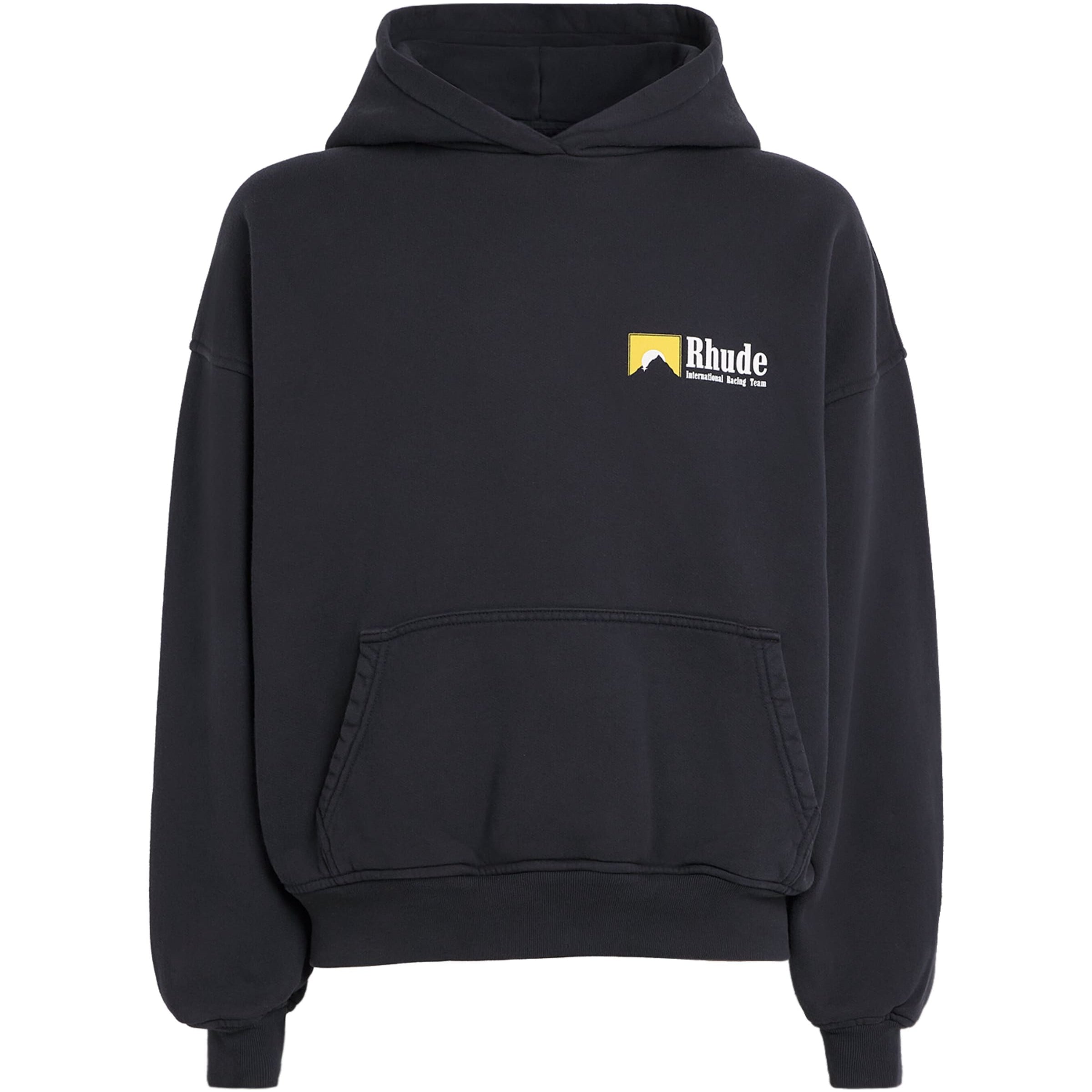 Black Cotton Rhude International Racing Hoodie
