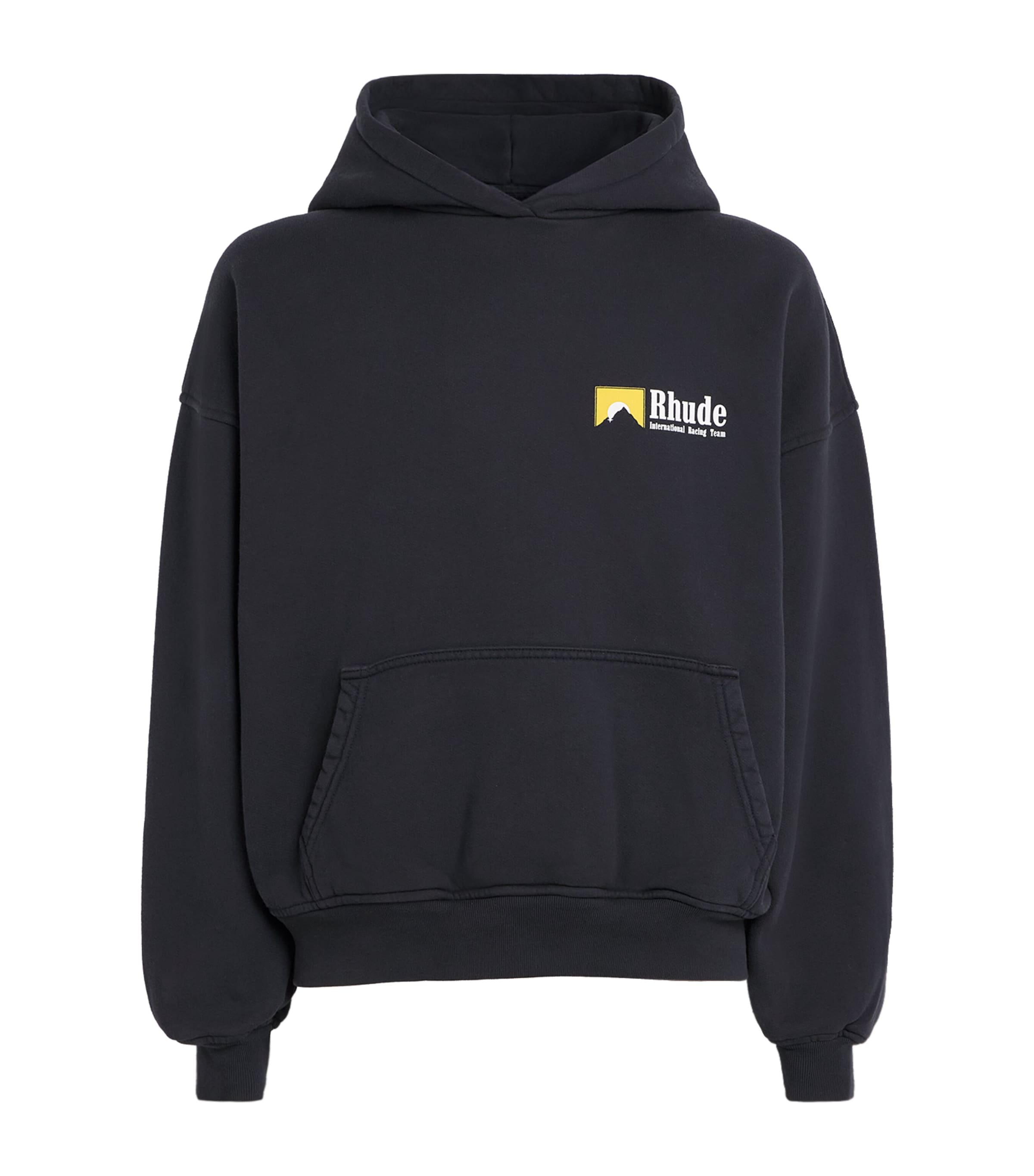 Black Cotton Rhude International Racing Hoodie