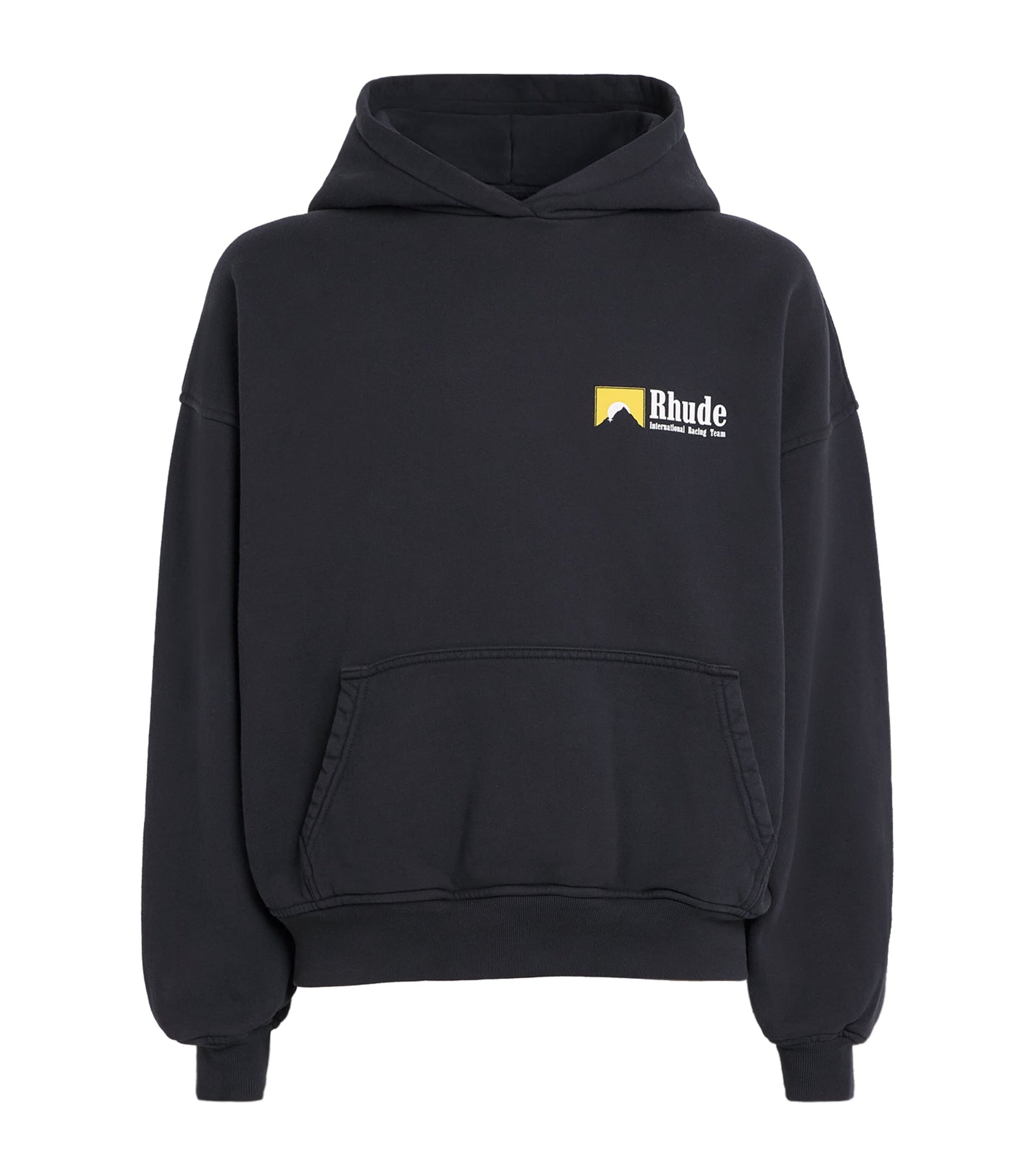 Black Cotton Rhude International Racing Hoodie