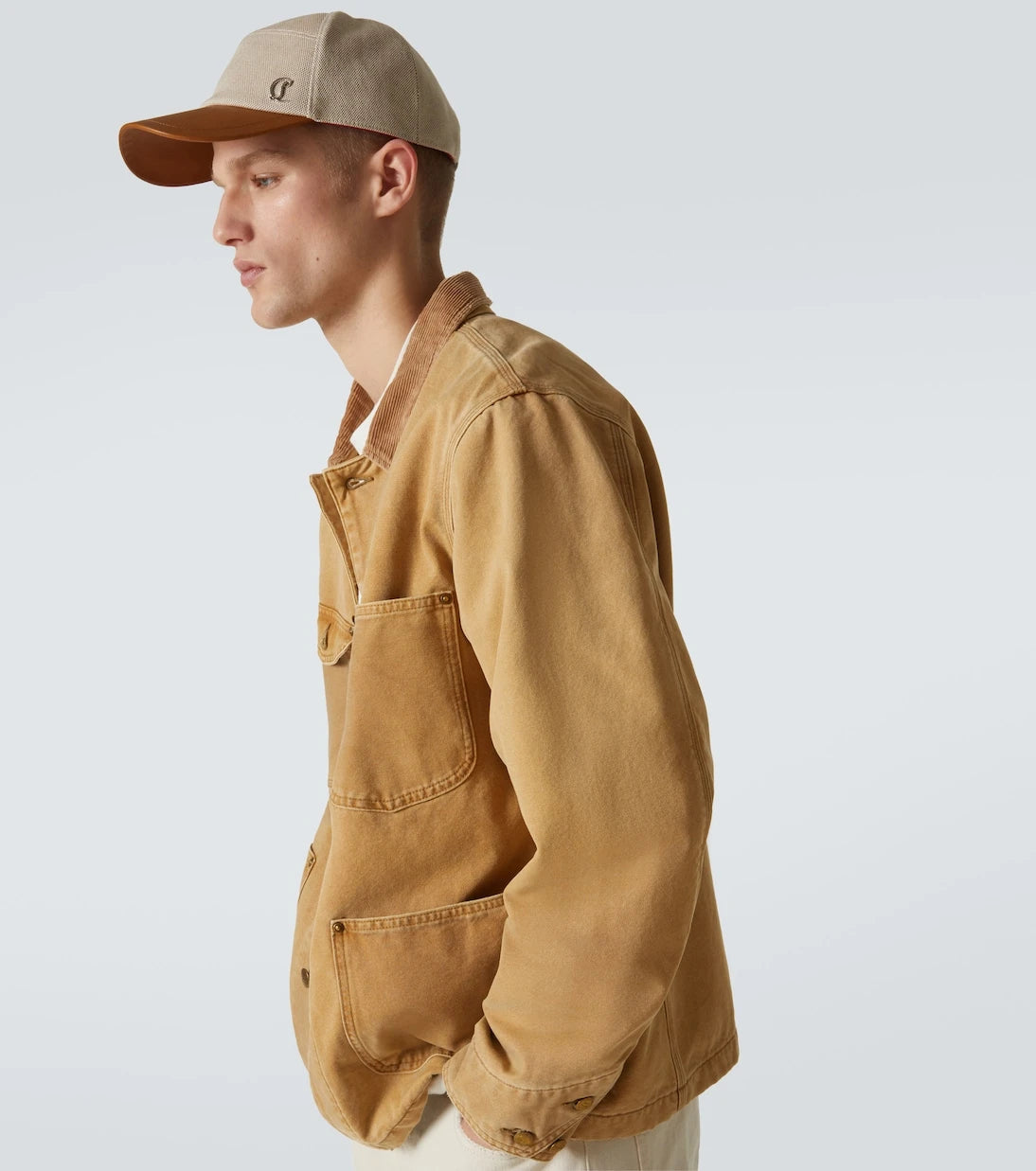 Christian Louboutin - Leather-trimmed cotton baseball cap