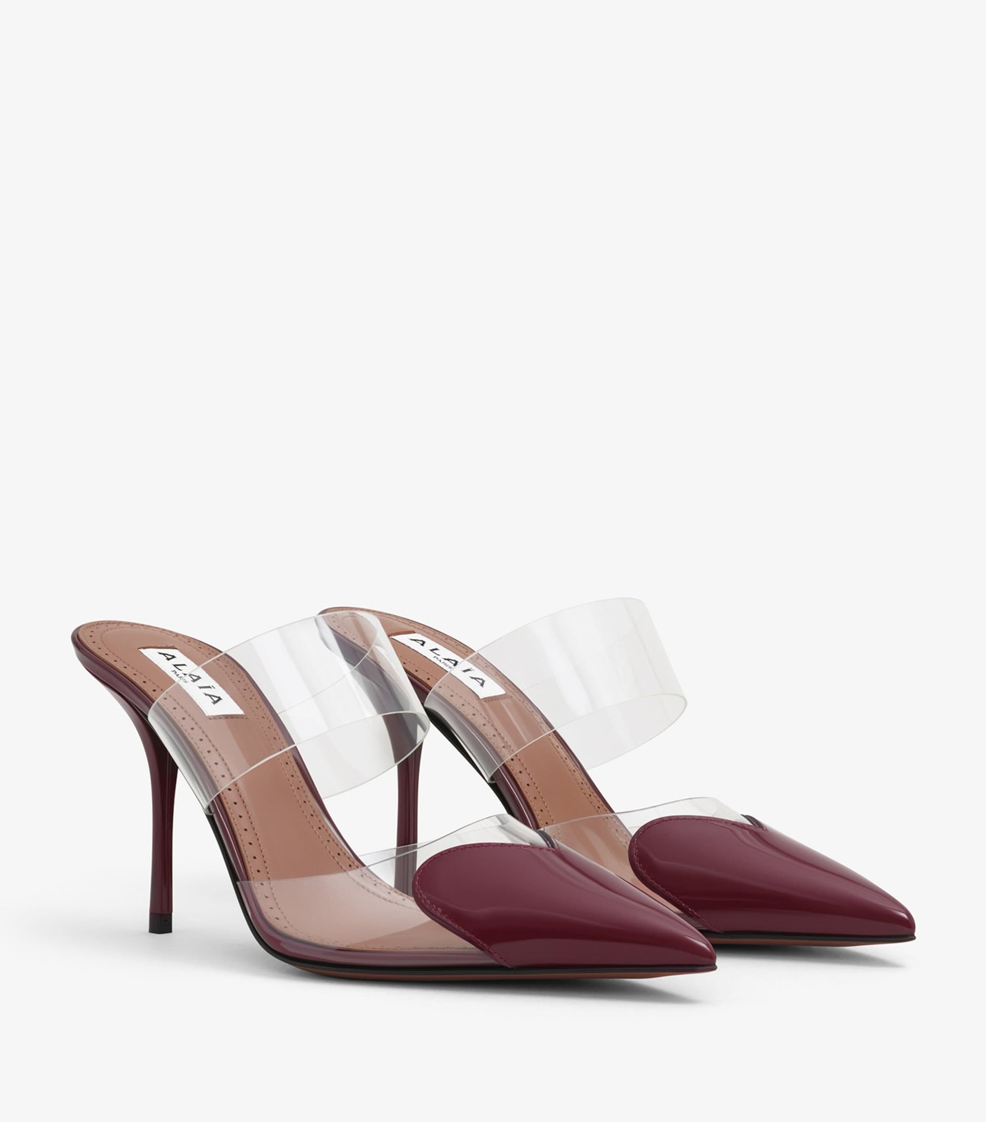 Patent Leather Le Coeur Mules 90 Red