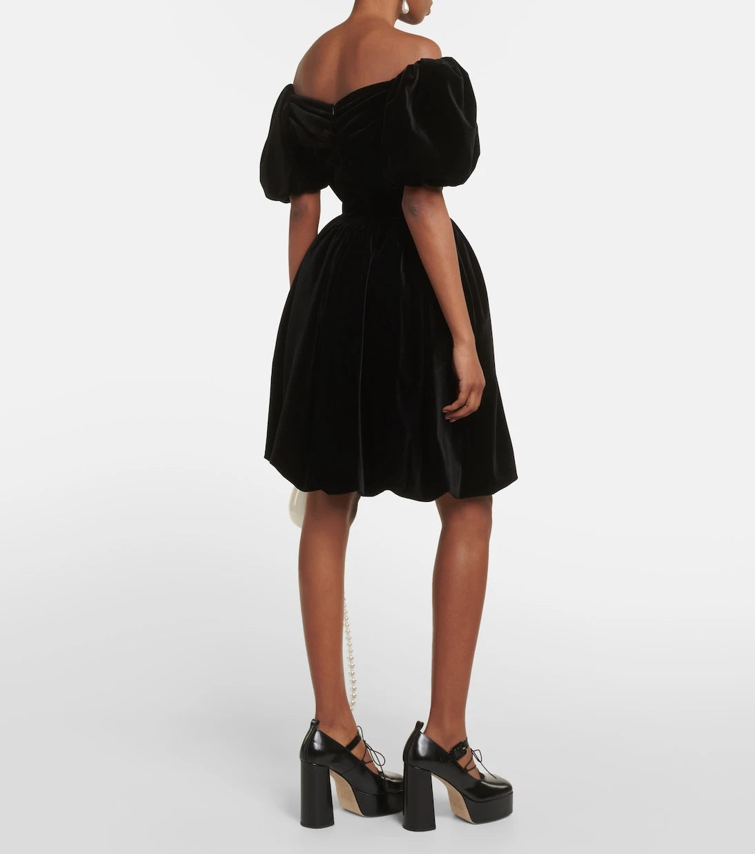 Simone Rocha - Off-shoulder velvet mini dress