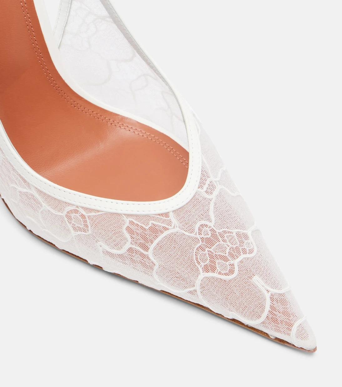 Amina Muaddi - Anok lace slingback pumps