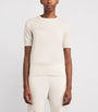 Soft Goat White Cashmere Short-Sleeve Sweater