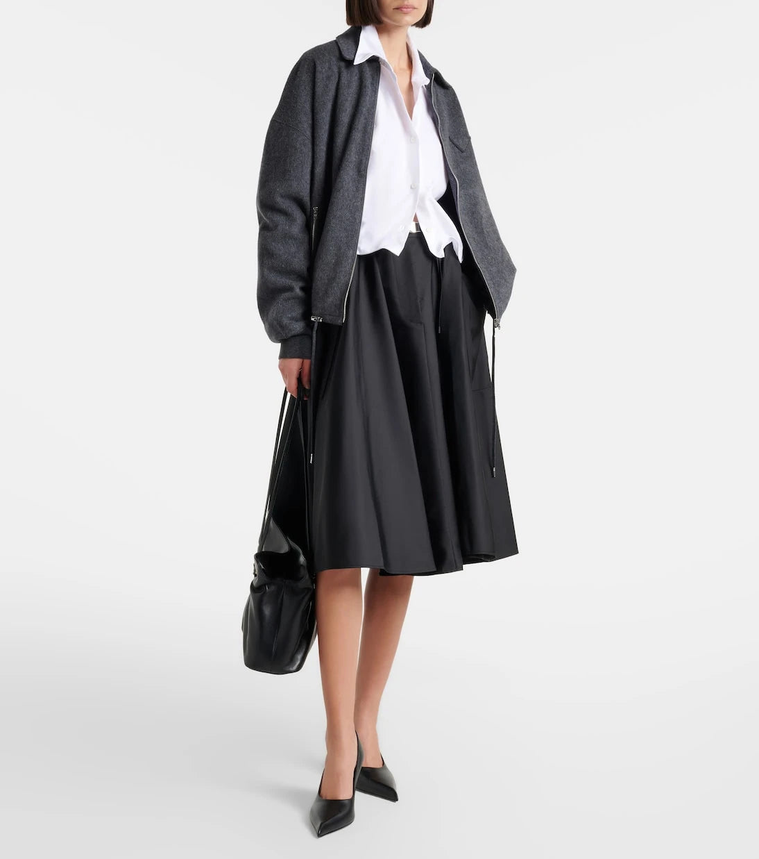 Prada - Re-Nylon belted midi skirt