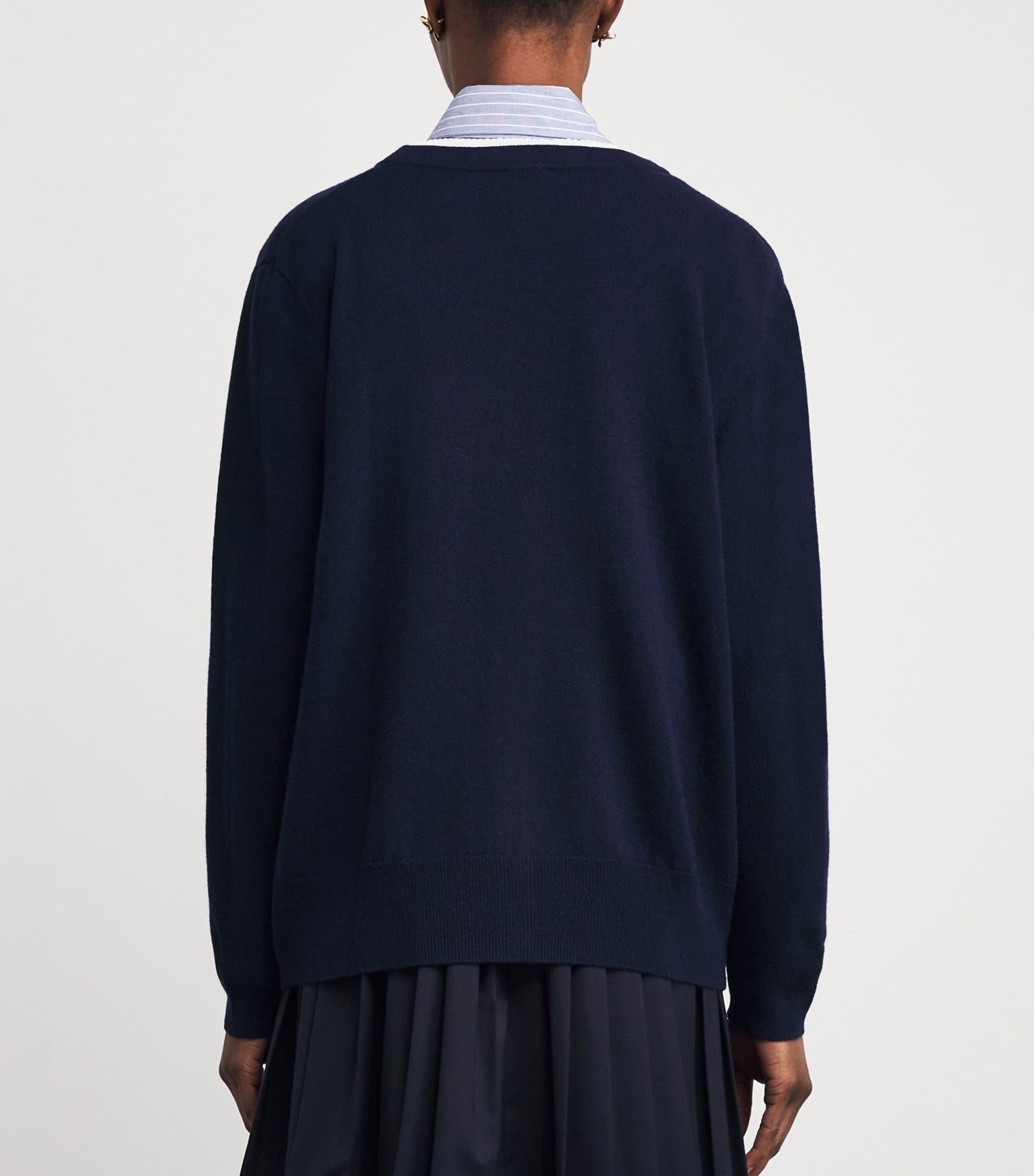 Blue Wool-Cashmere Cardigan