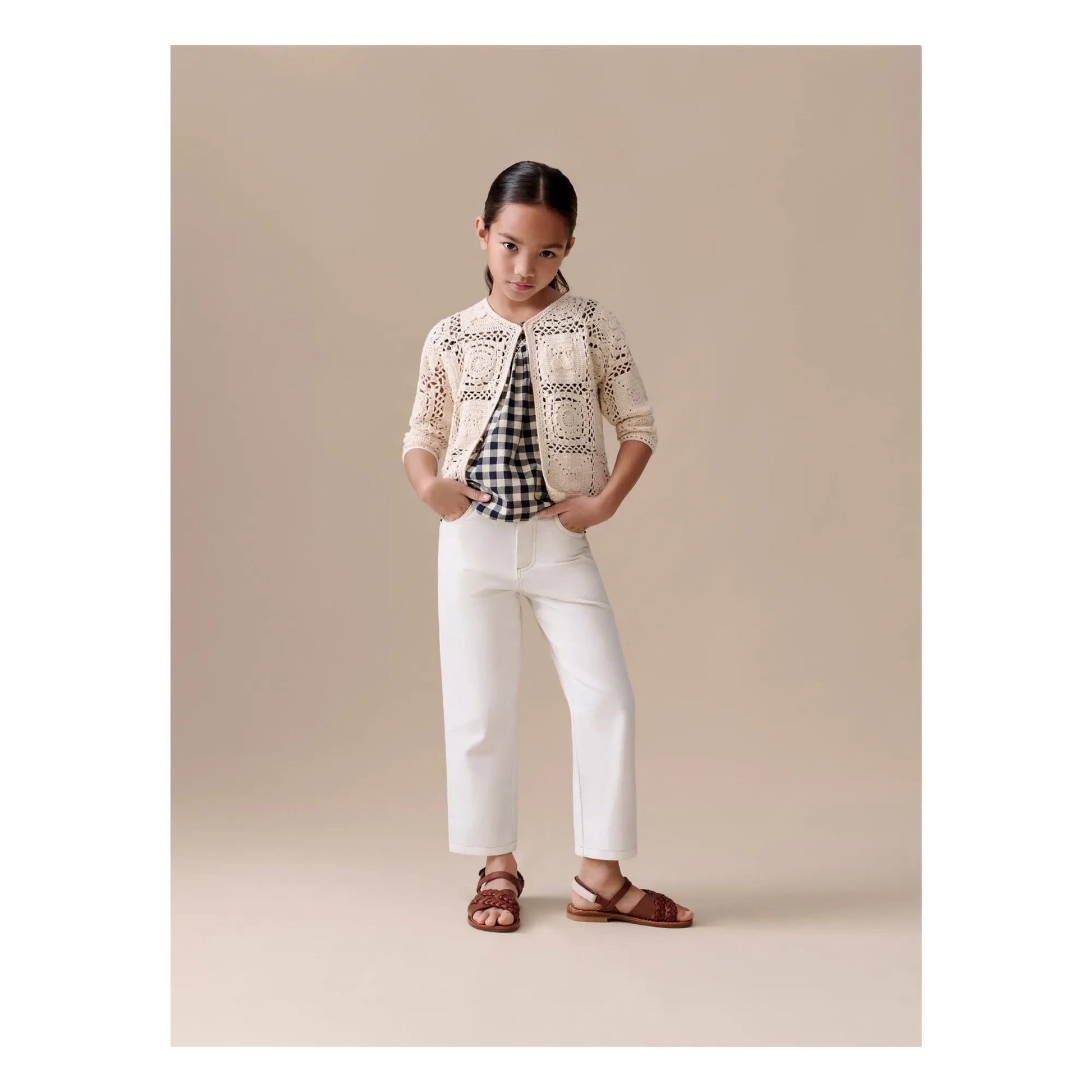 Bonpoint - Léa-Marie Crochet Cardigan | Ecru
