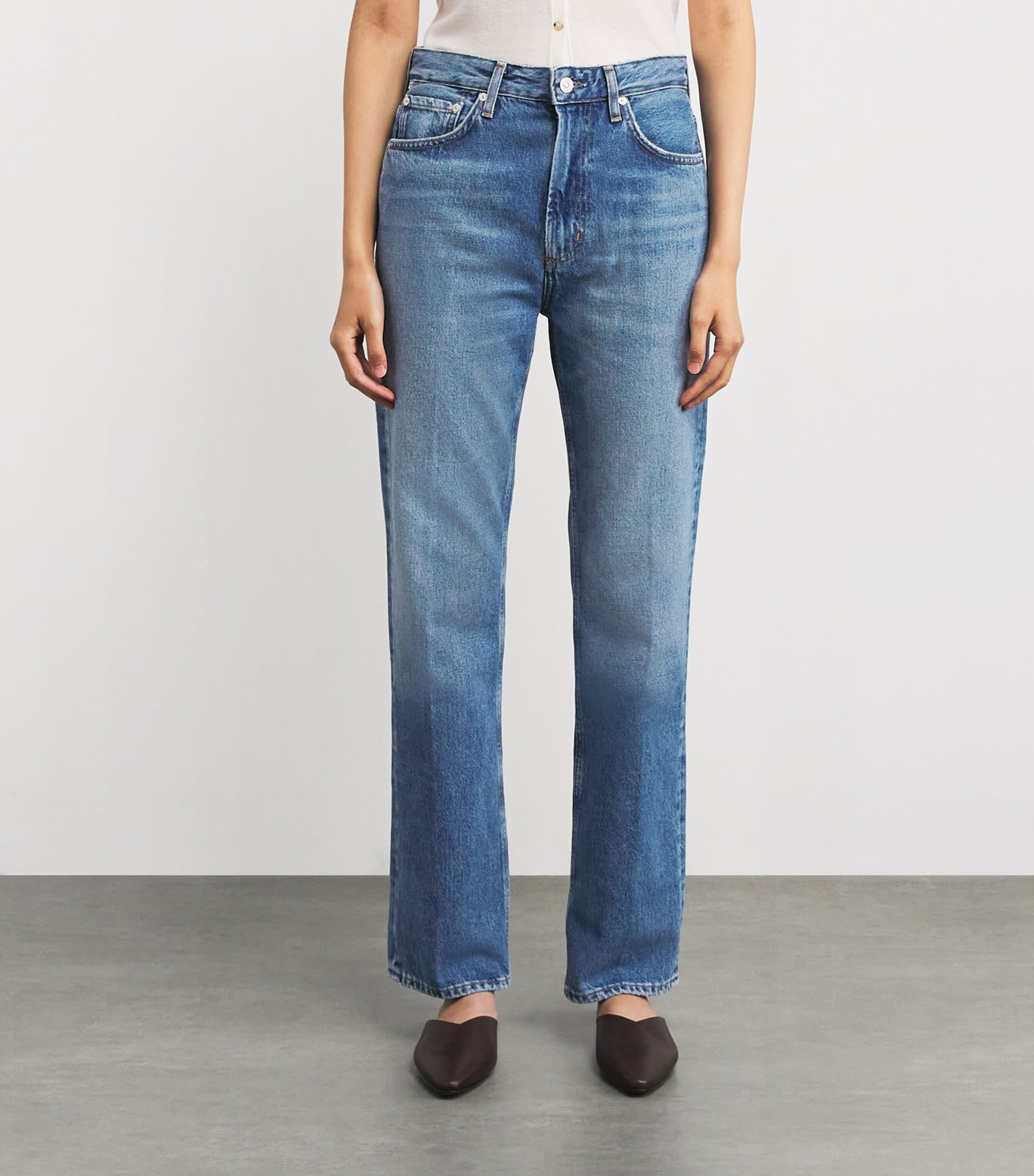 Citizens of Humanity Blue High-Waist Zurie Straight Jeans