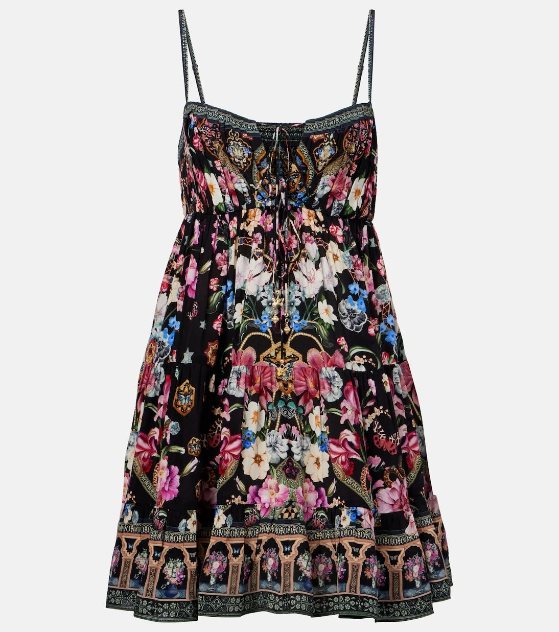 Camilla - Crystal-embellished silk minidress