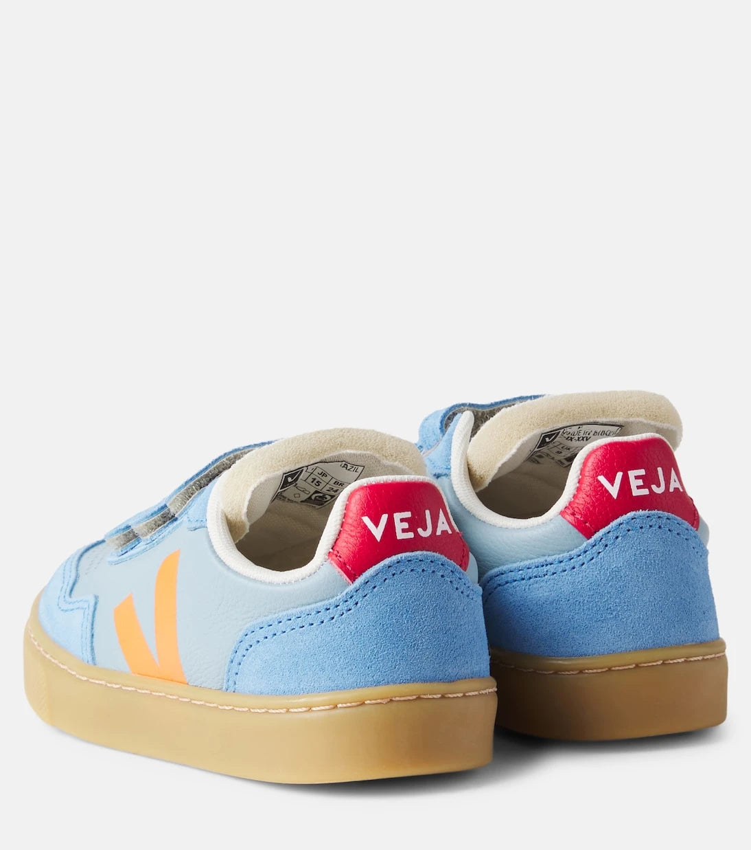 Veja Kids - V-90 suede-trimmed leather sneakers
