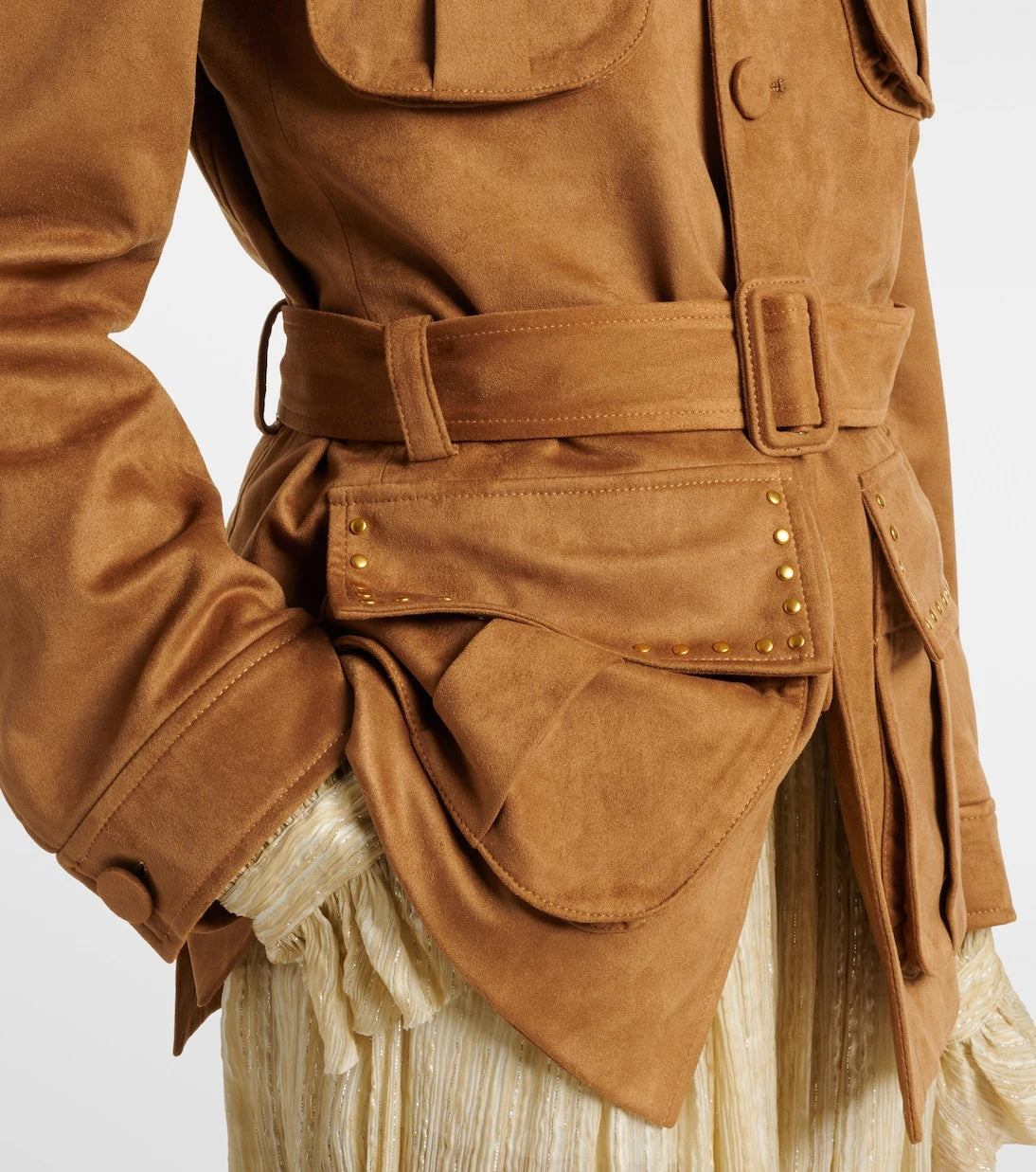 Xu Zhi - Studded belted field jacket