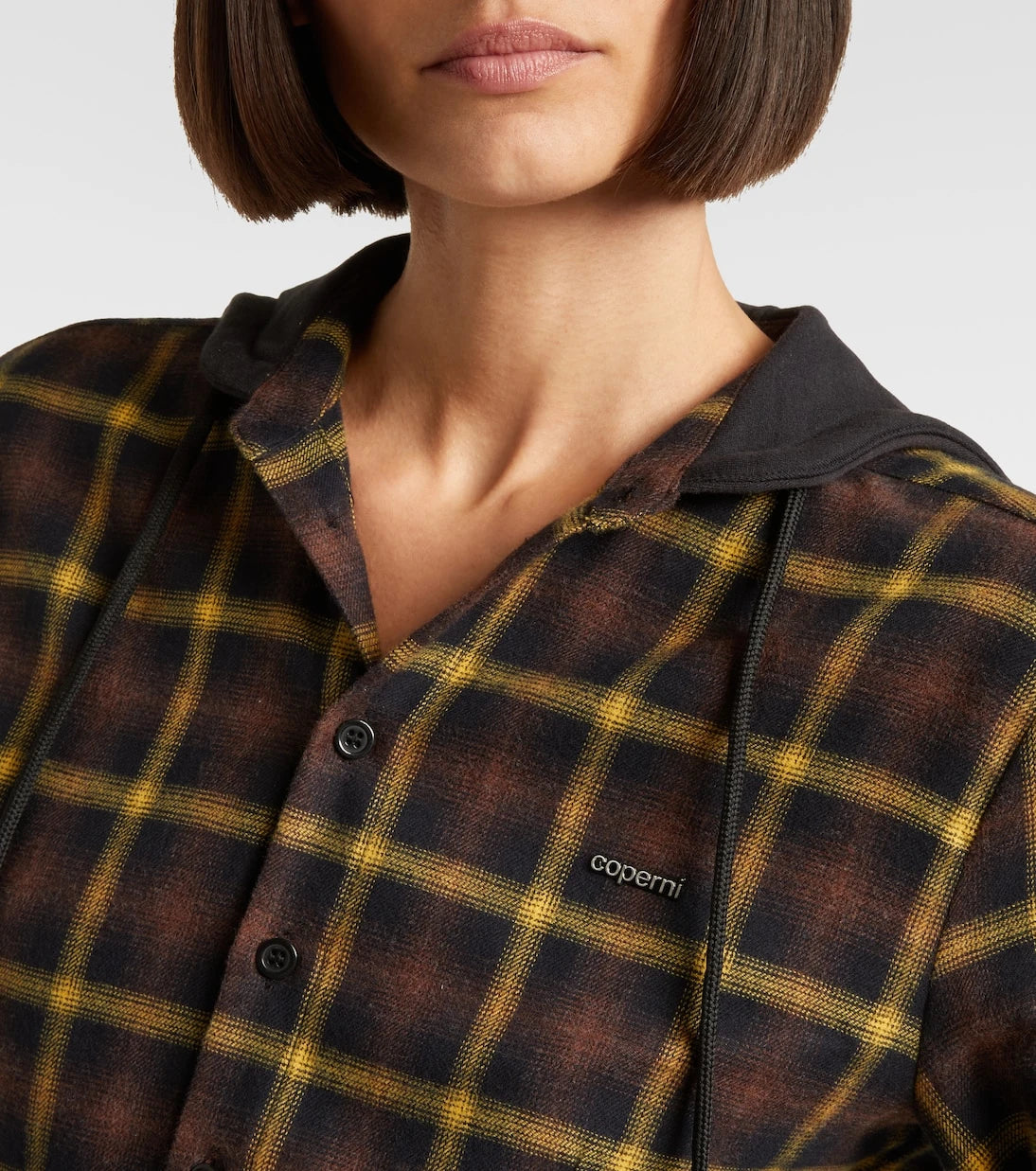 Coperni - Hooded checked cotton shirt