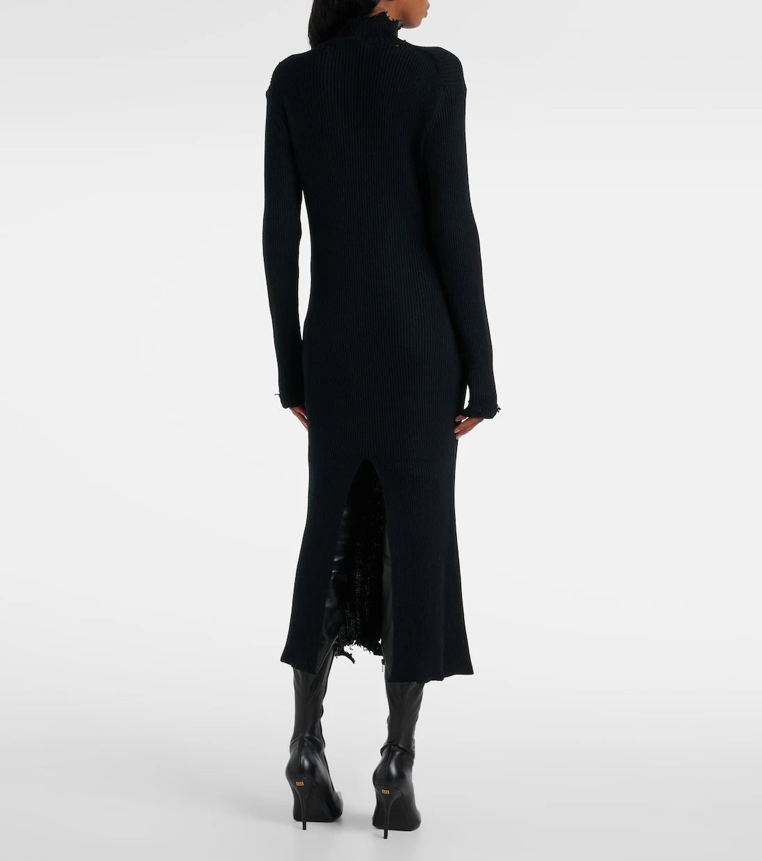 Balenciaga - فستان ميدي من مزيج الصوف