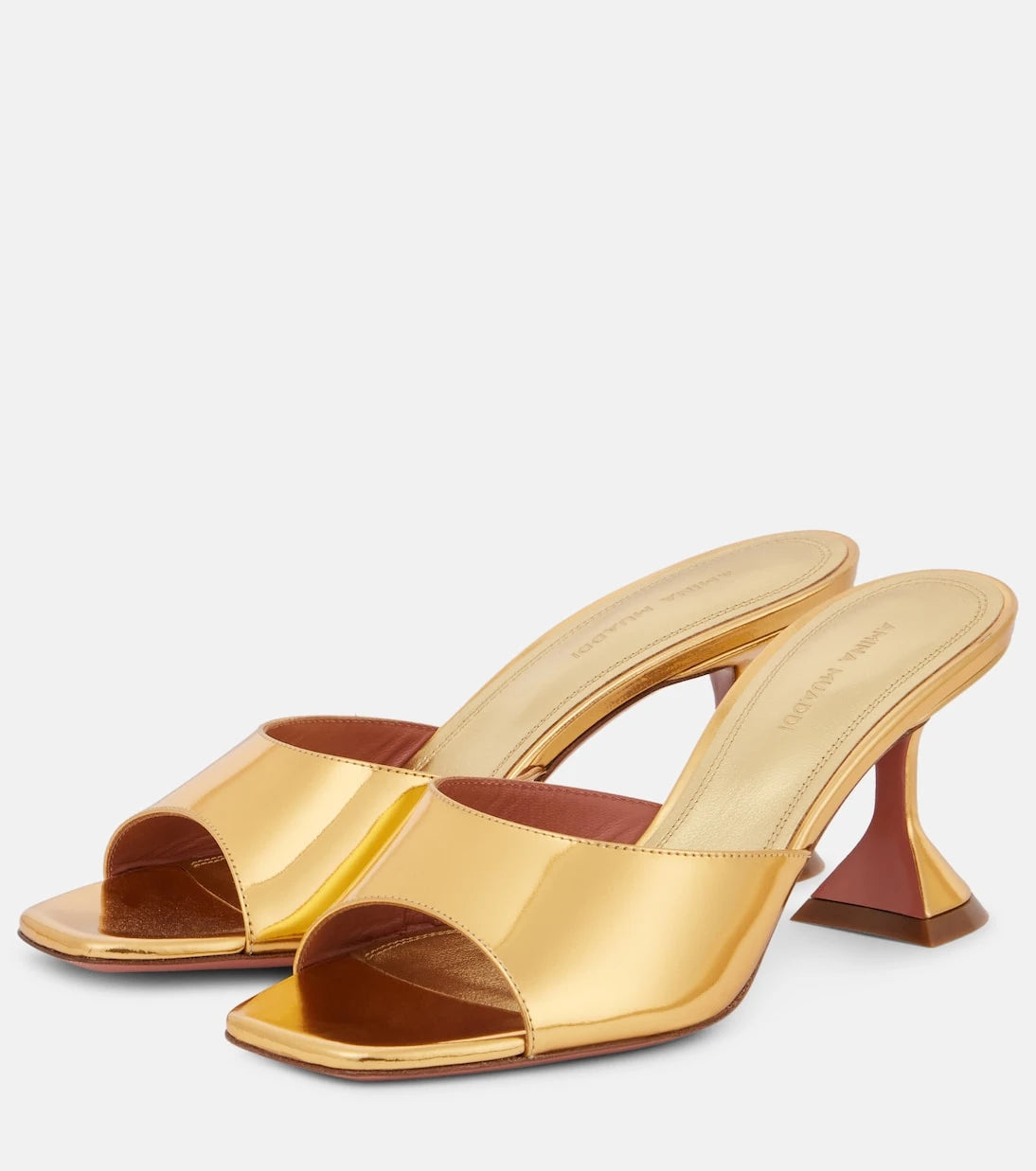 Amina Muaddi - Lupita 70 metallic leather mules