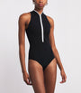 UPF 50+ Half-Zip Katya Swimsuit BLACK