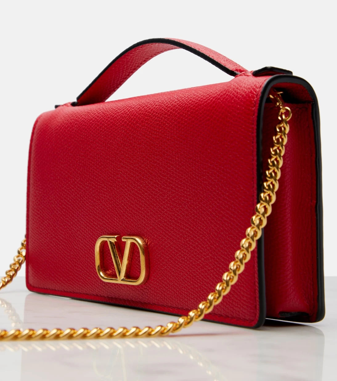 Valentino Garavani - VLogo Mini leather wallet on chain