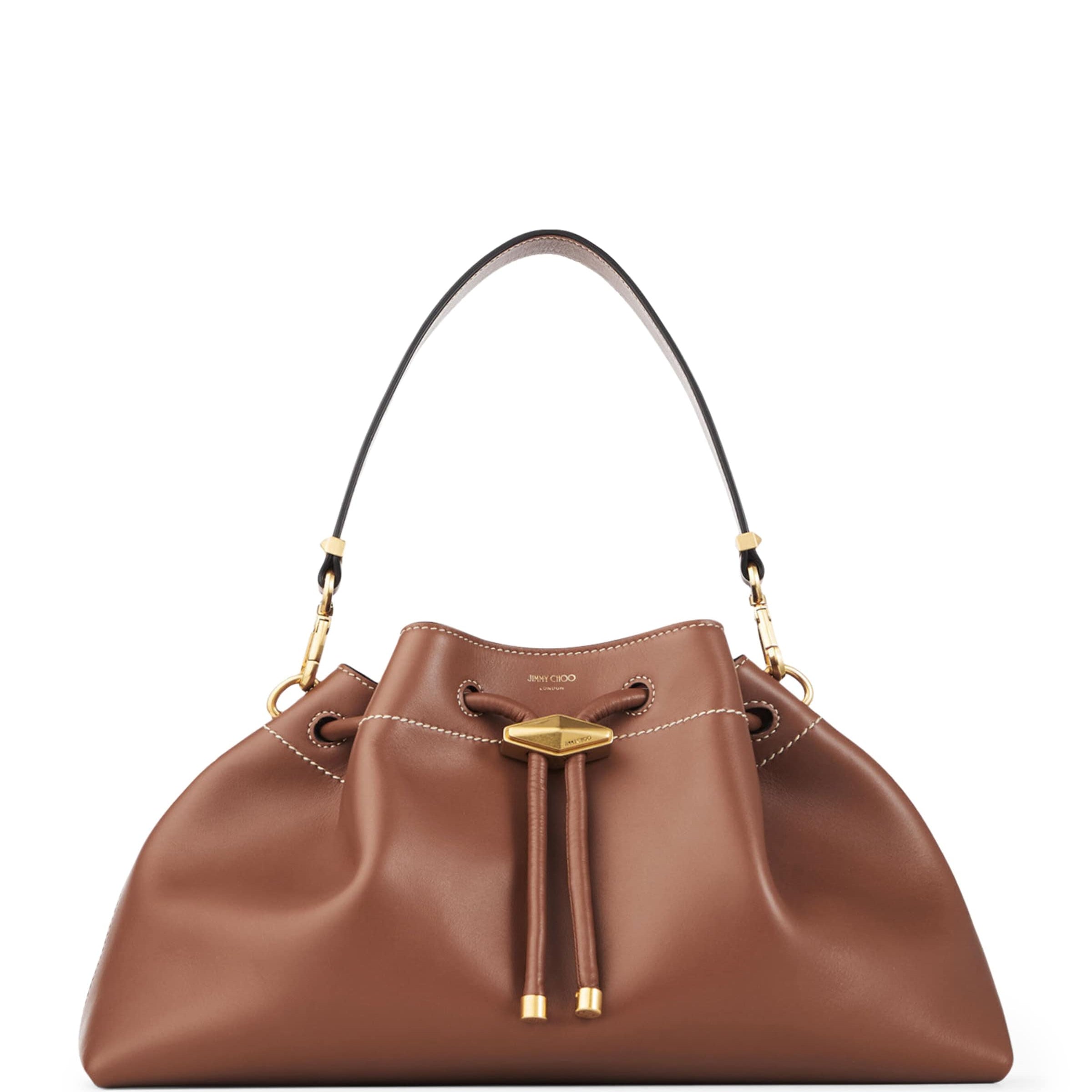 Brown Medium Cinch Leather Bucket Bag
