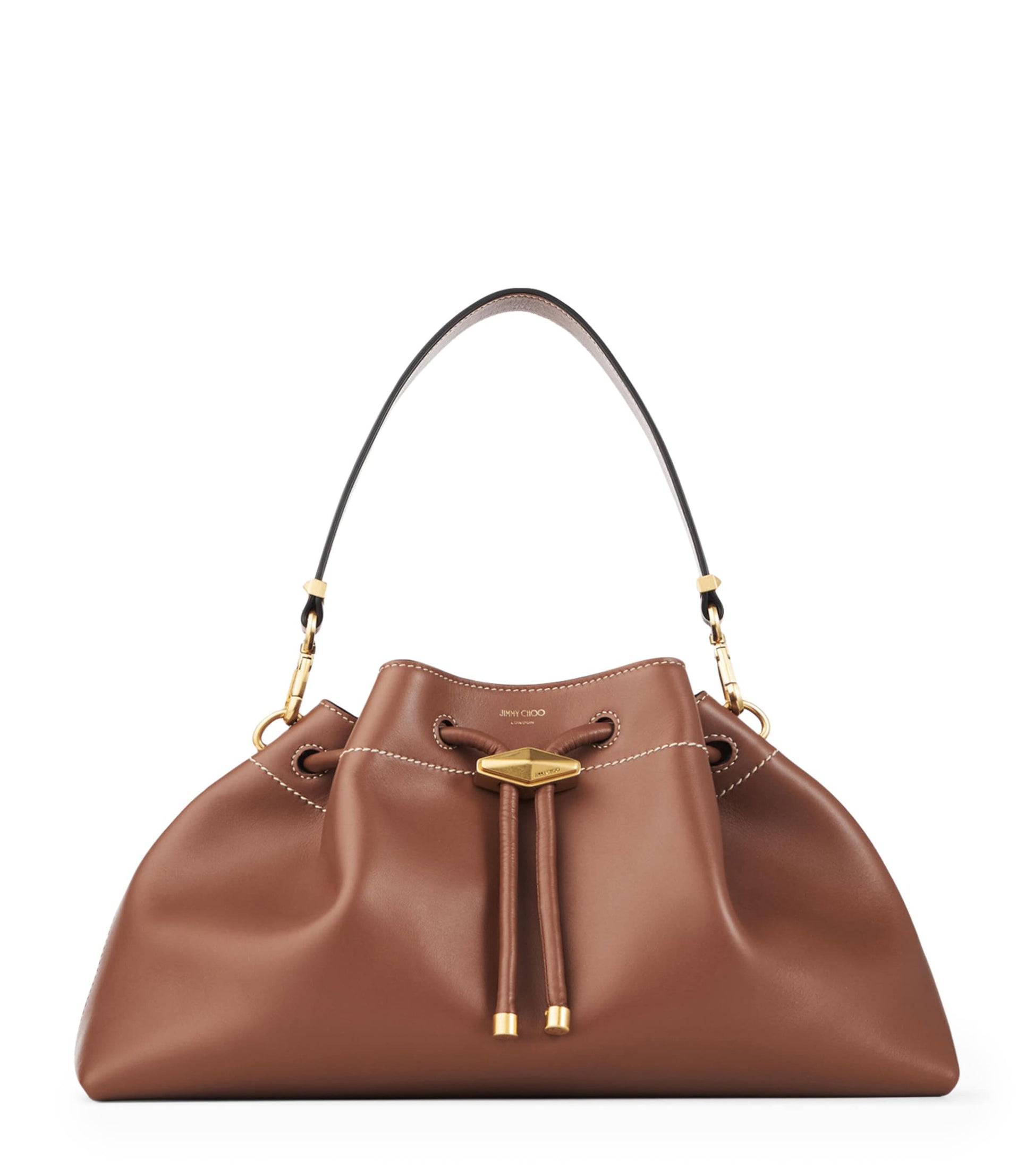 Brown Medium Cinch Leather Bucket Bag